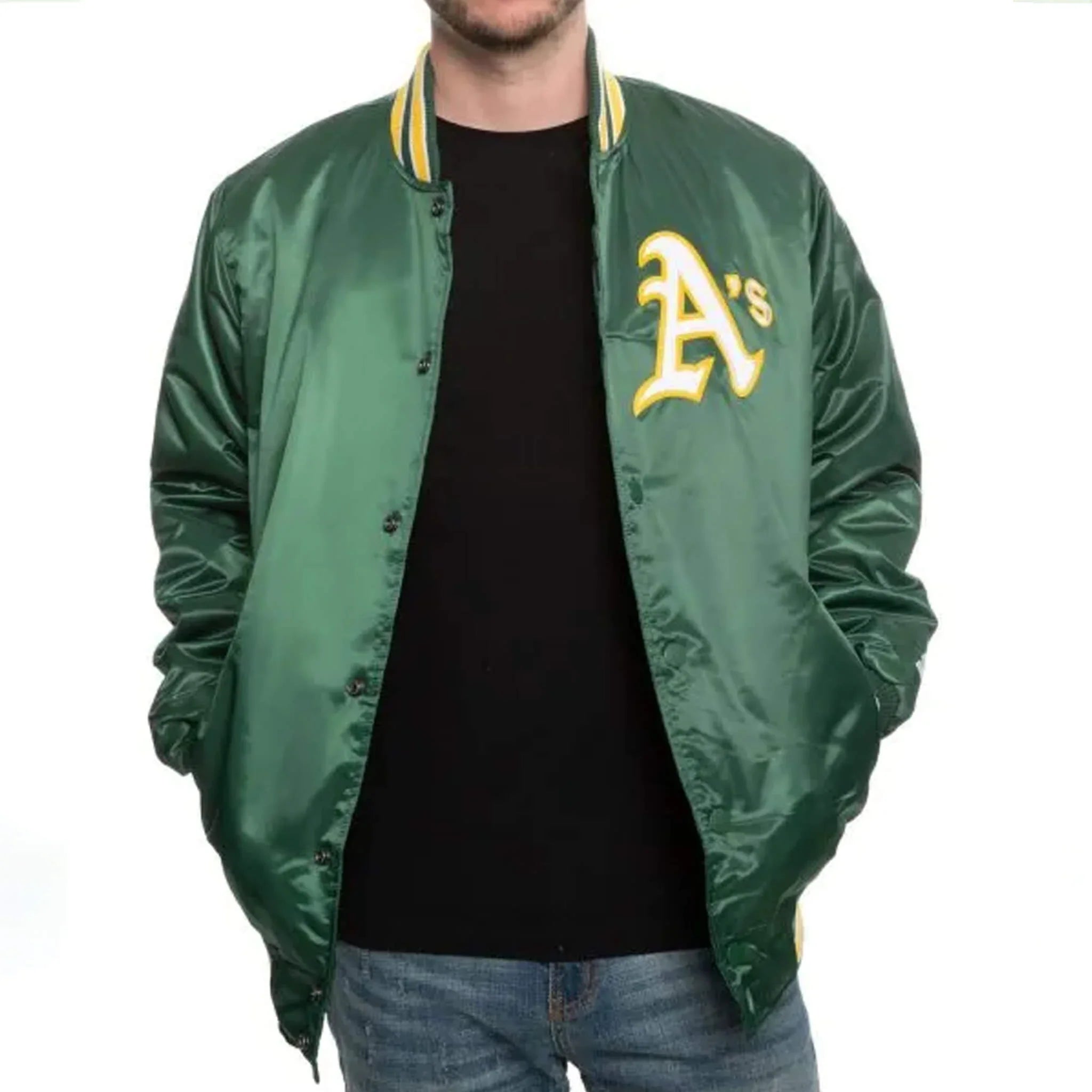 Men’s Starter Oakland A’s Bomber Green Jacket-Classic style