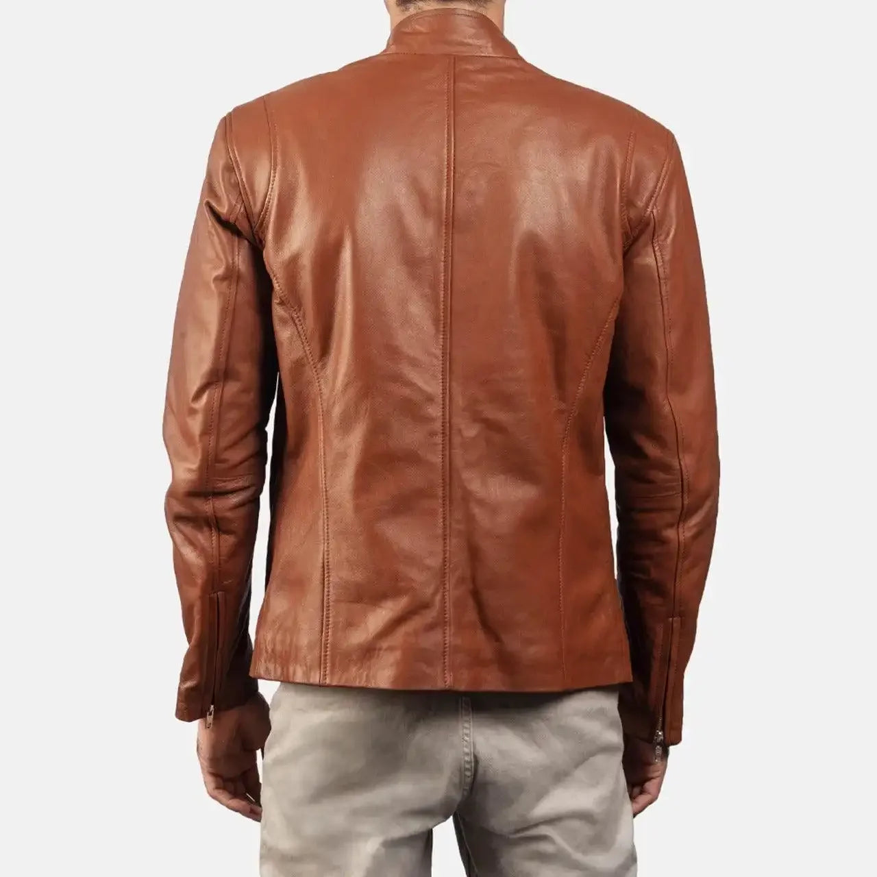 Elite Brown Leather Biker Jacket - Premium Motorcycle Style for Men