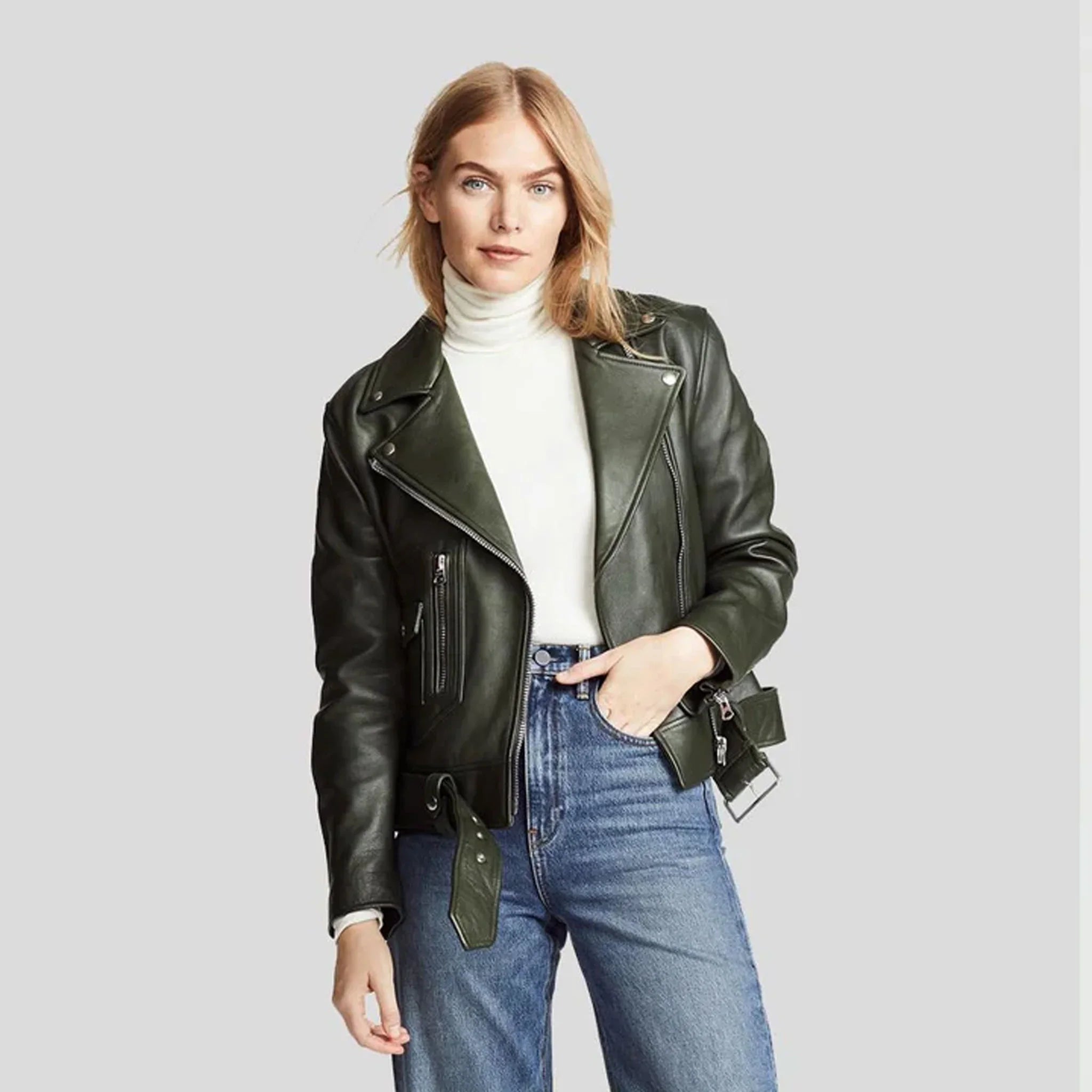 Valkrona Black Lambskin Biker Jacket
