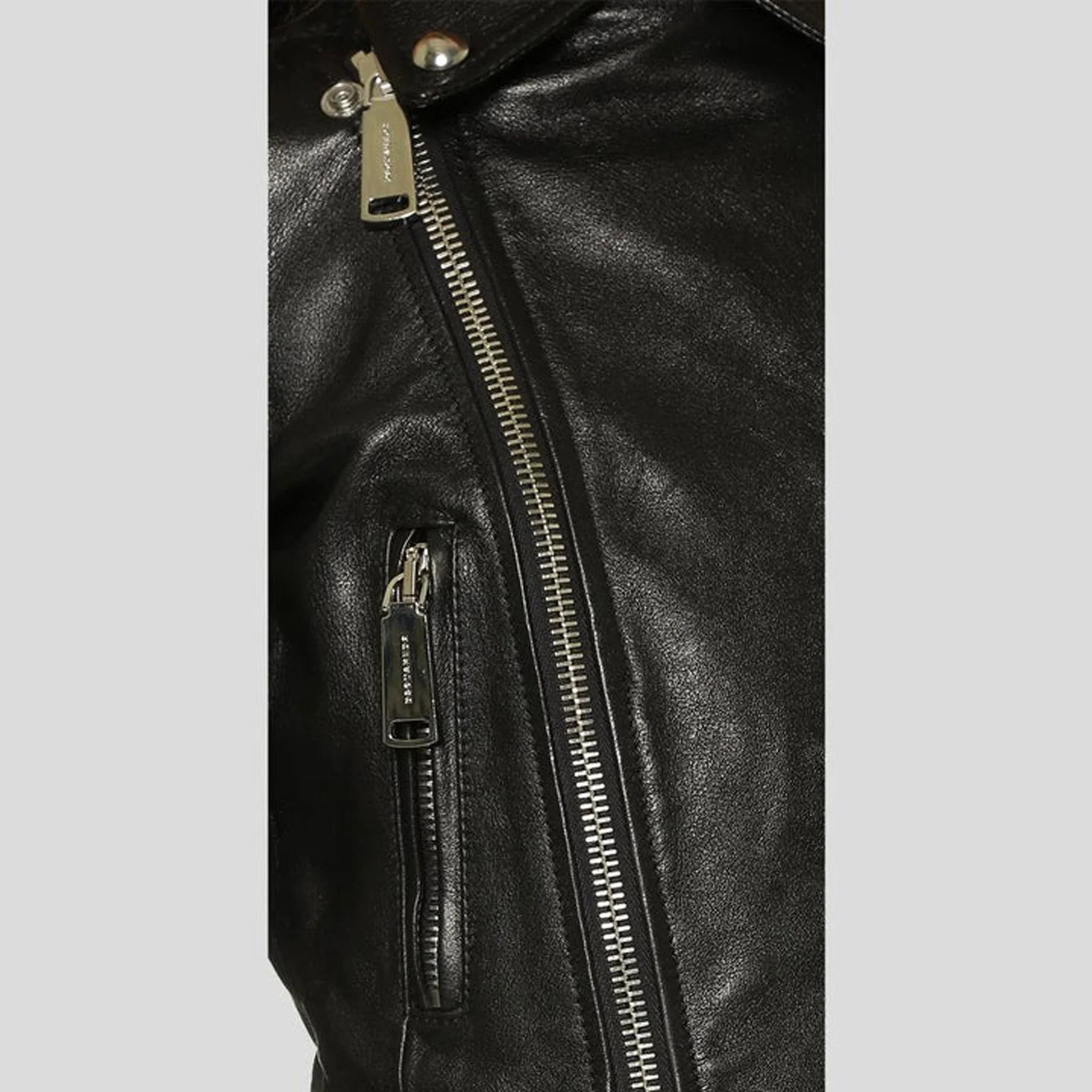 Velvra Black Fringe Leather Biker Jacket
