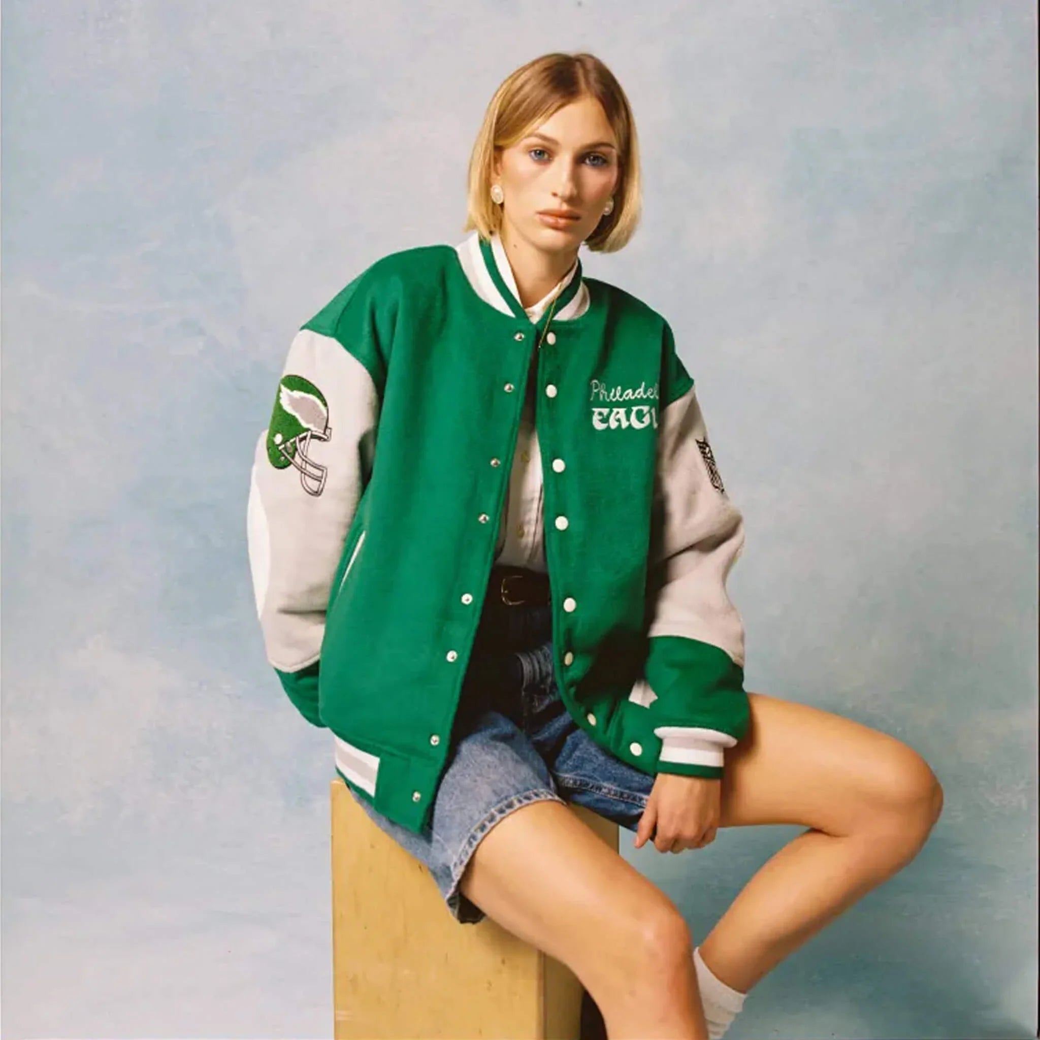 Women’s Philadelphia Eagles 90s Wool Varsity Jacket