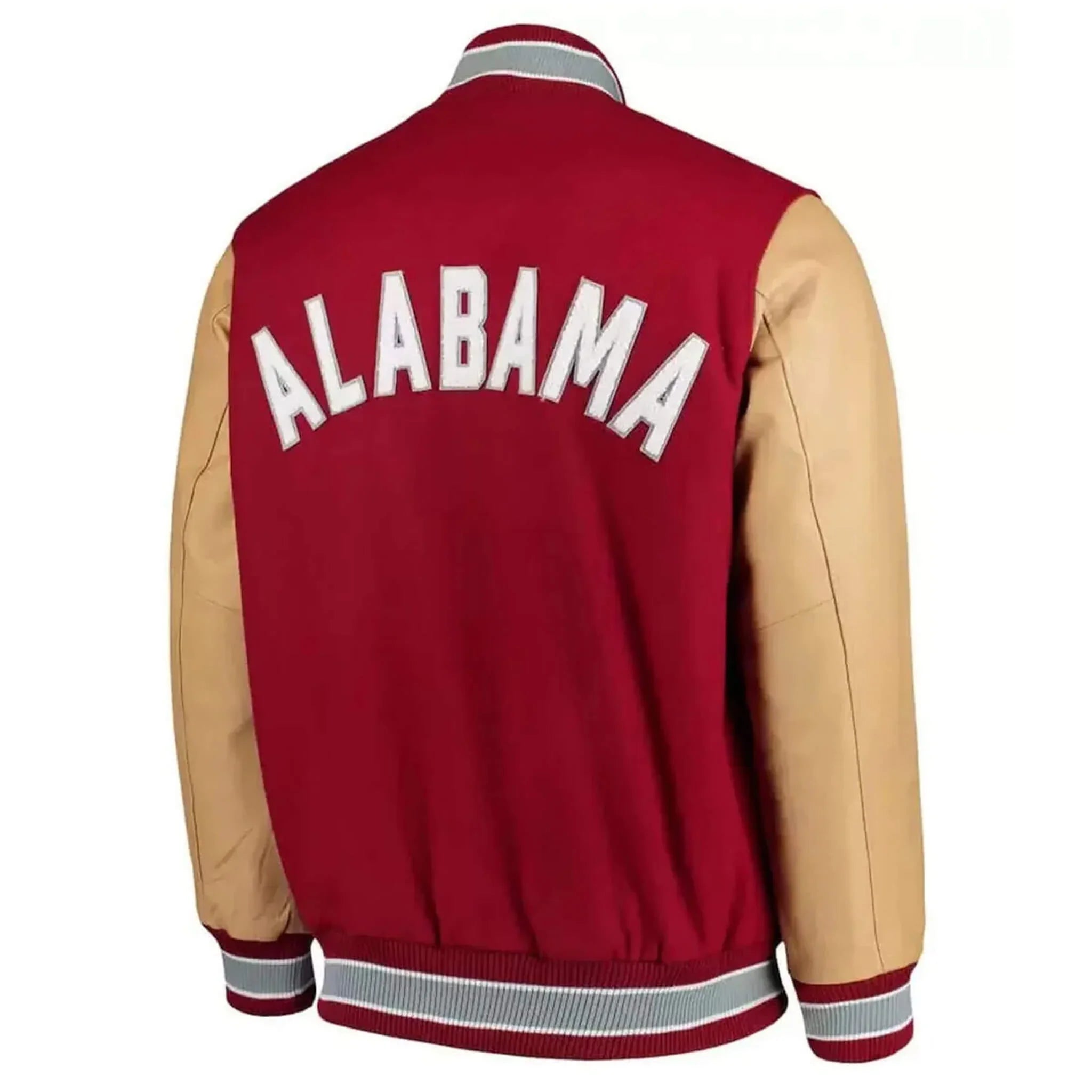 Alabama Crimson Tide Red Brown Wool Varsity Jacket - leathergang.com