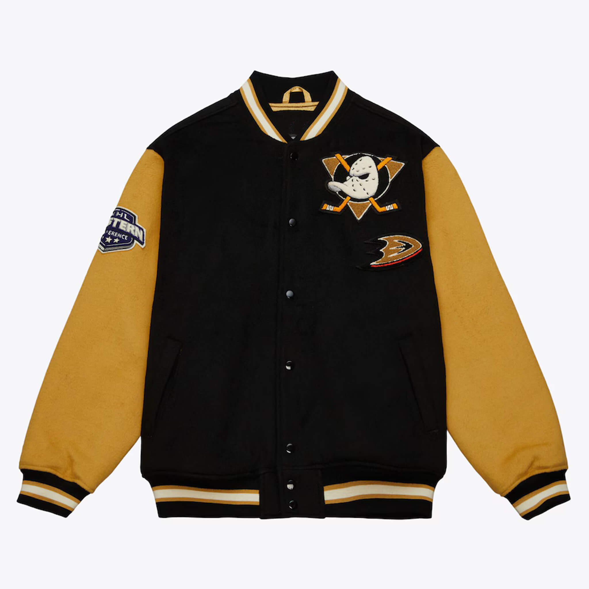 Anaheim Ducks Black & Gold Varsity Jacket – Team Legacy