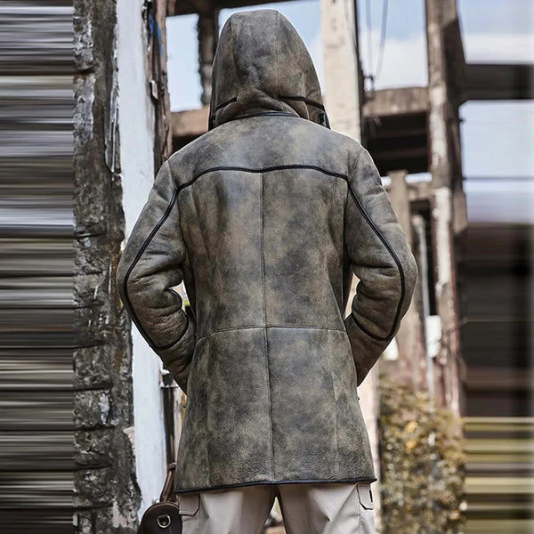 Men's RAF B7 Aviator Flying Jacket - Sheepskin Hooded Shearling Coat ...