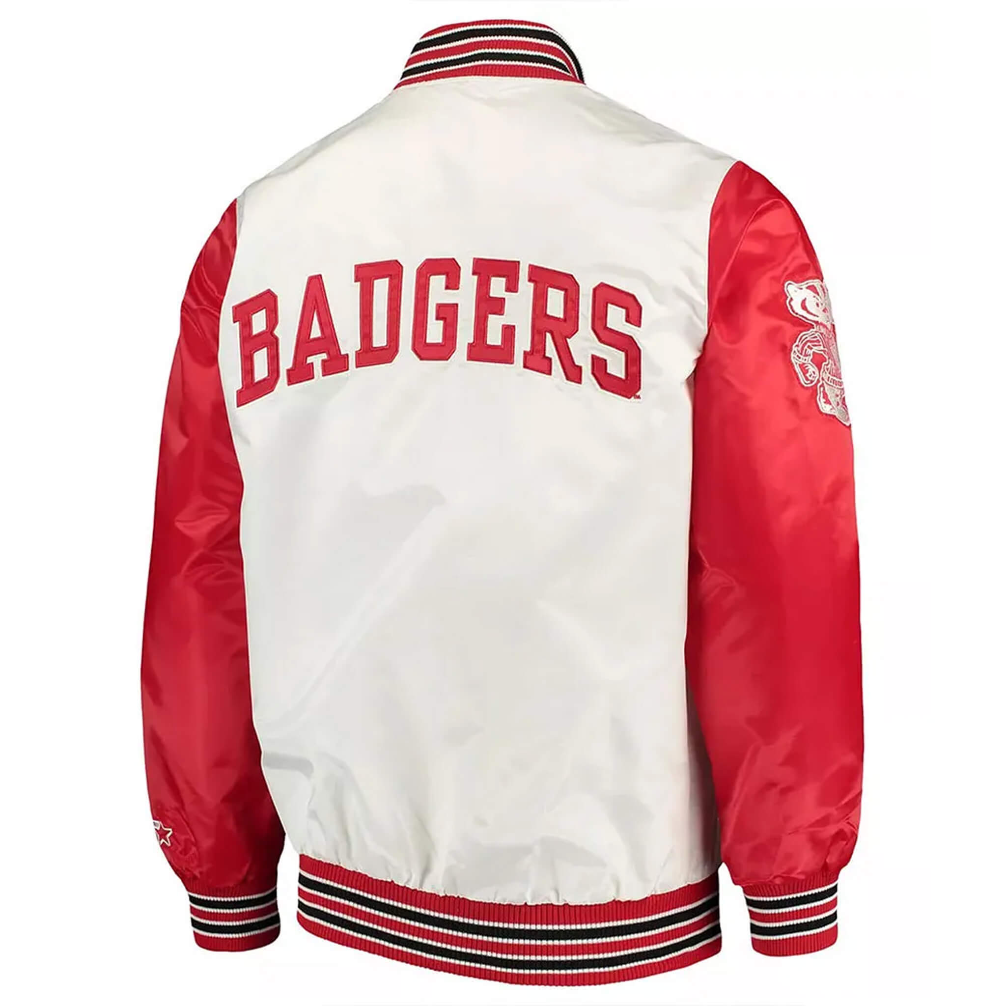 Wisconsin Badgers Satin Varsity Jacket – Classic Style
