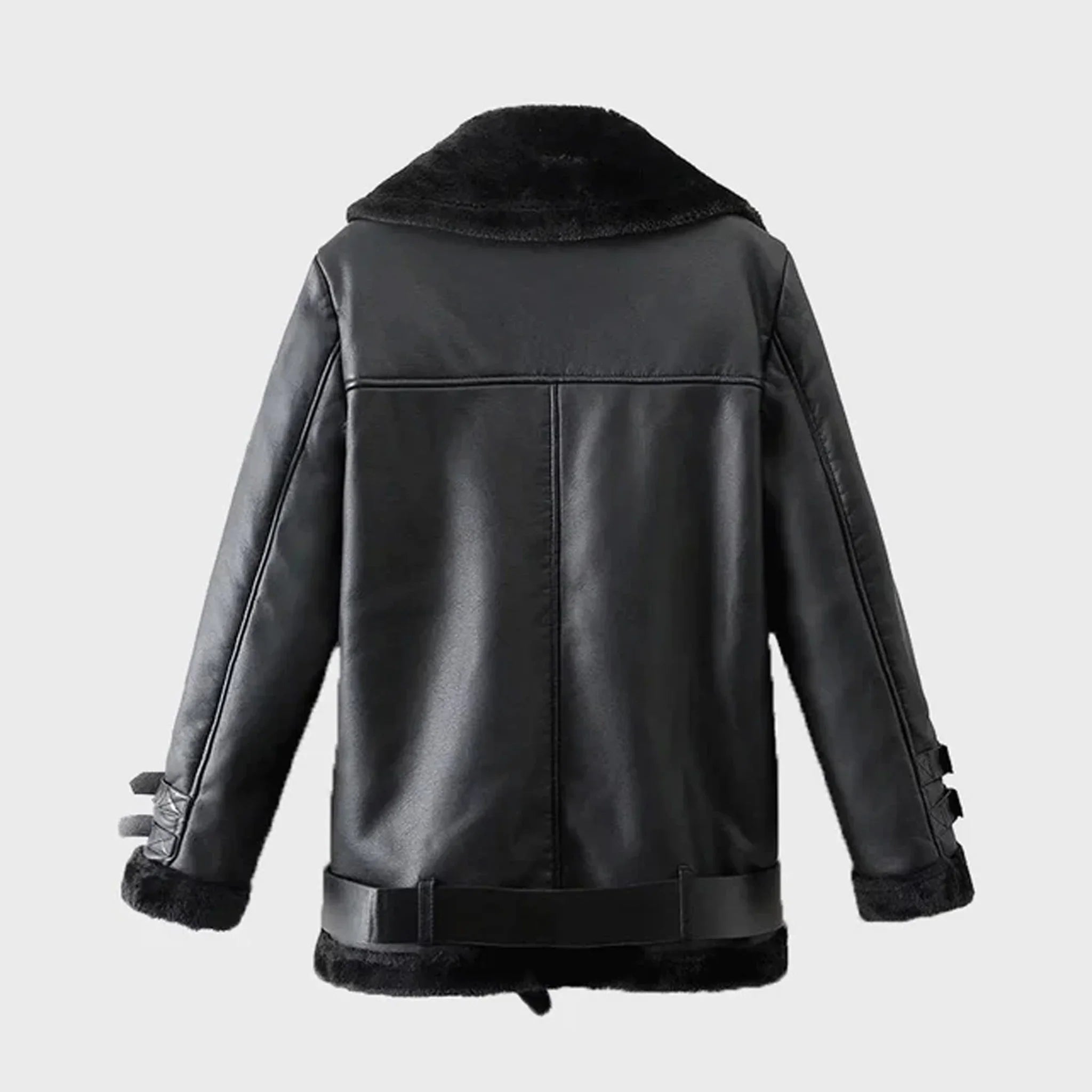 Men's Black Shearling Winter Leather Jacket - Stylish & Warm Winter Outerwear - leathergang.com