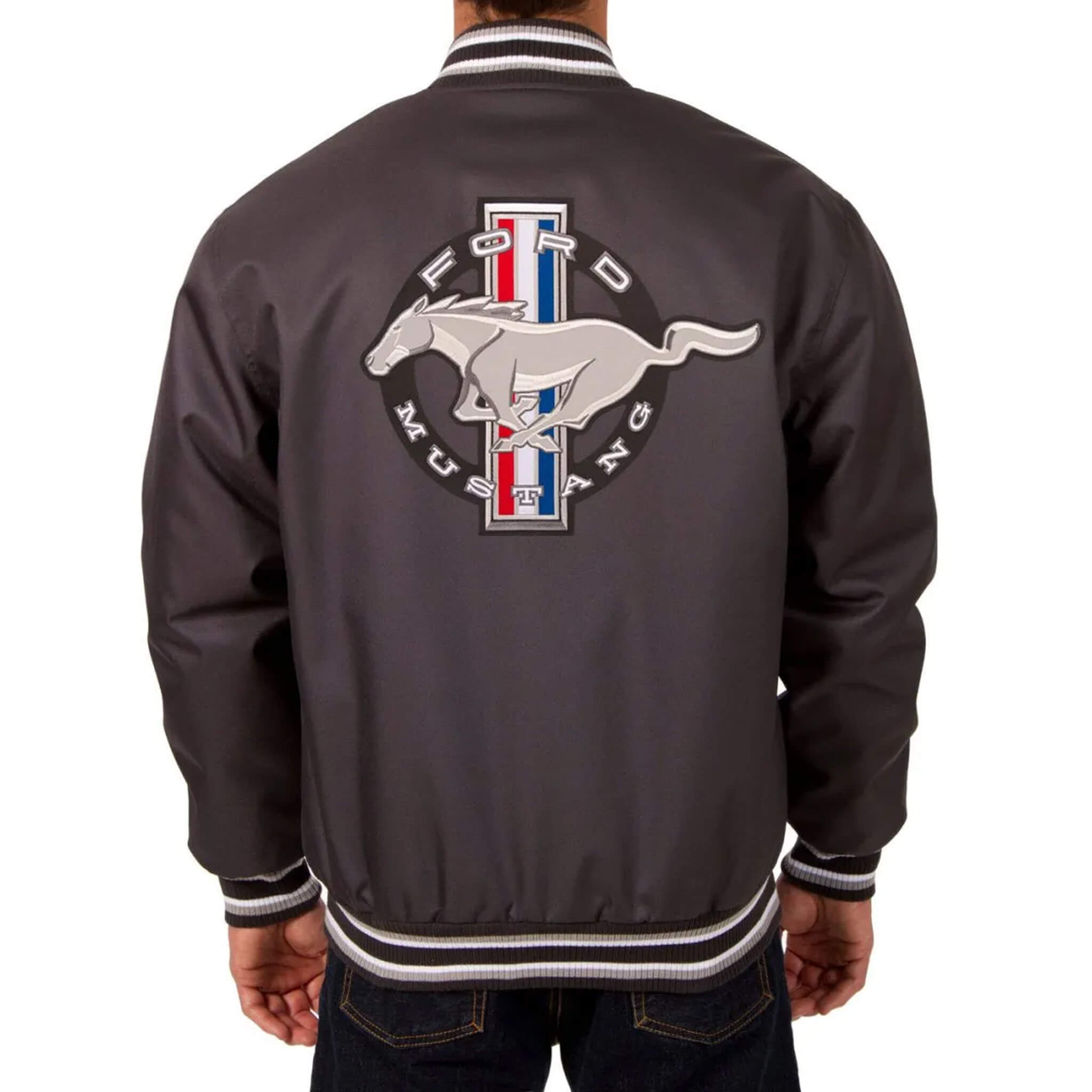 Mustang Ford Varsity Jacket – Black Satin Racing Style