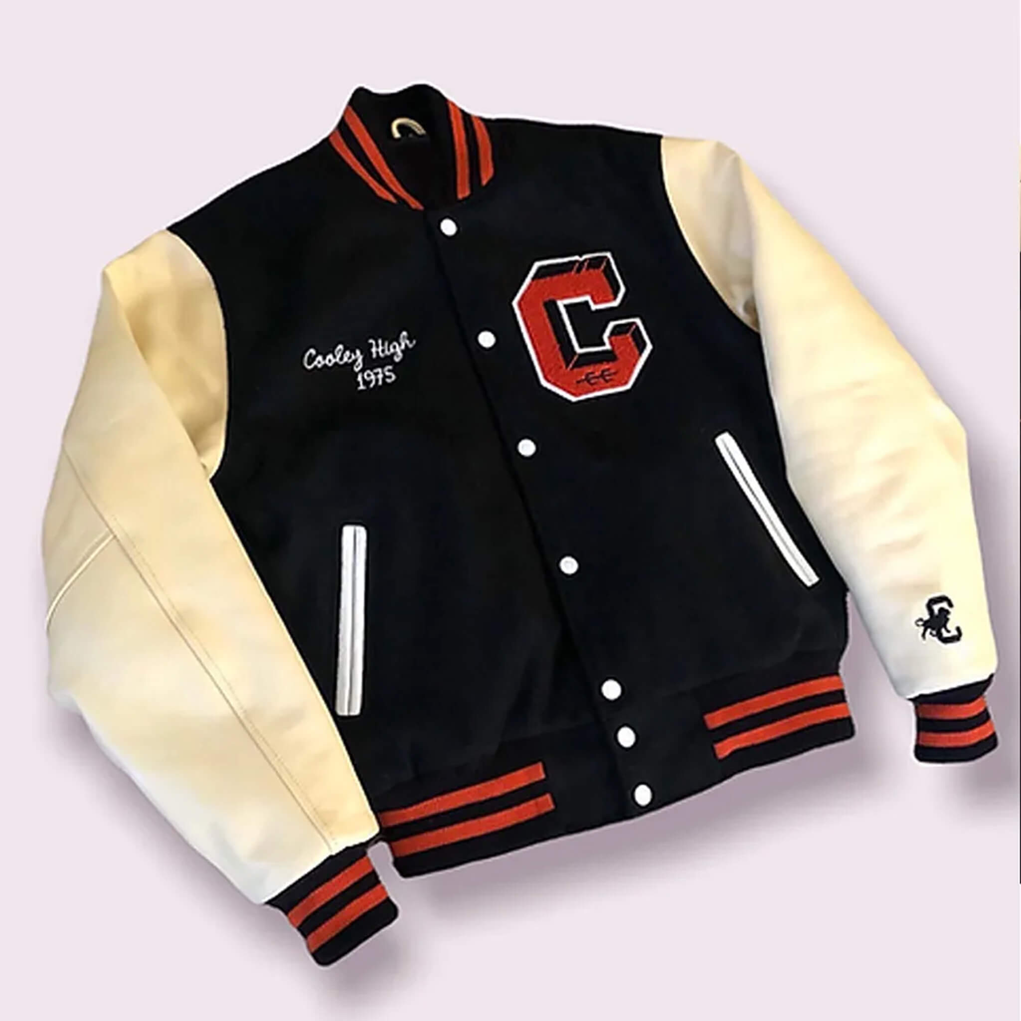Cooley High Varsity Jacket – Black and Off White