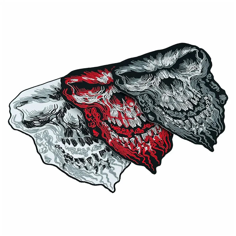 Bloody Skull Head Embroidered 12 Inch Large Motorcycle Jacket Back Patch
