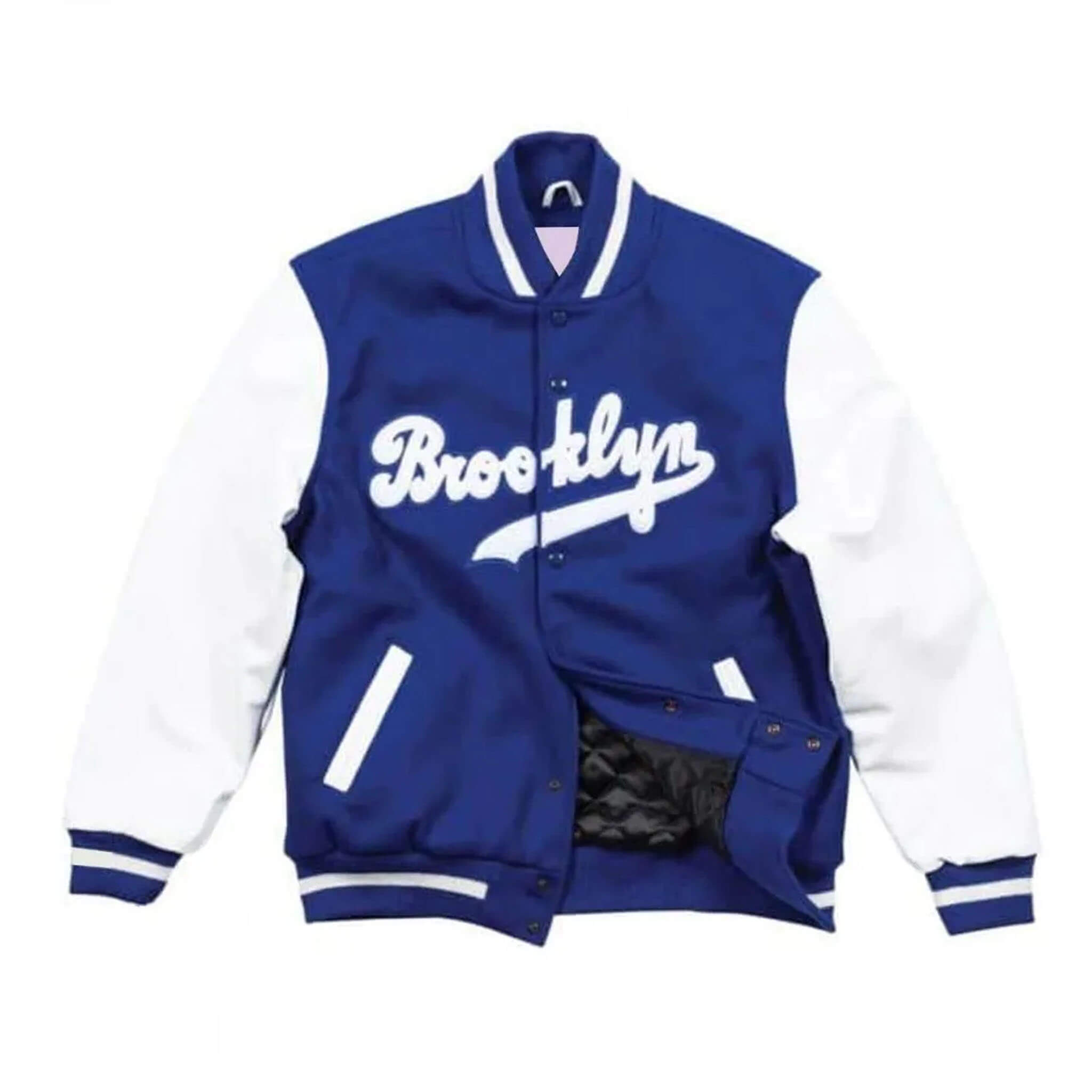 Brooklyn Dodgers Varsity Jacket–Blue & White Baseball Style