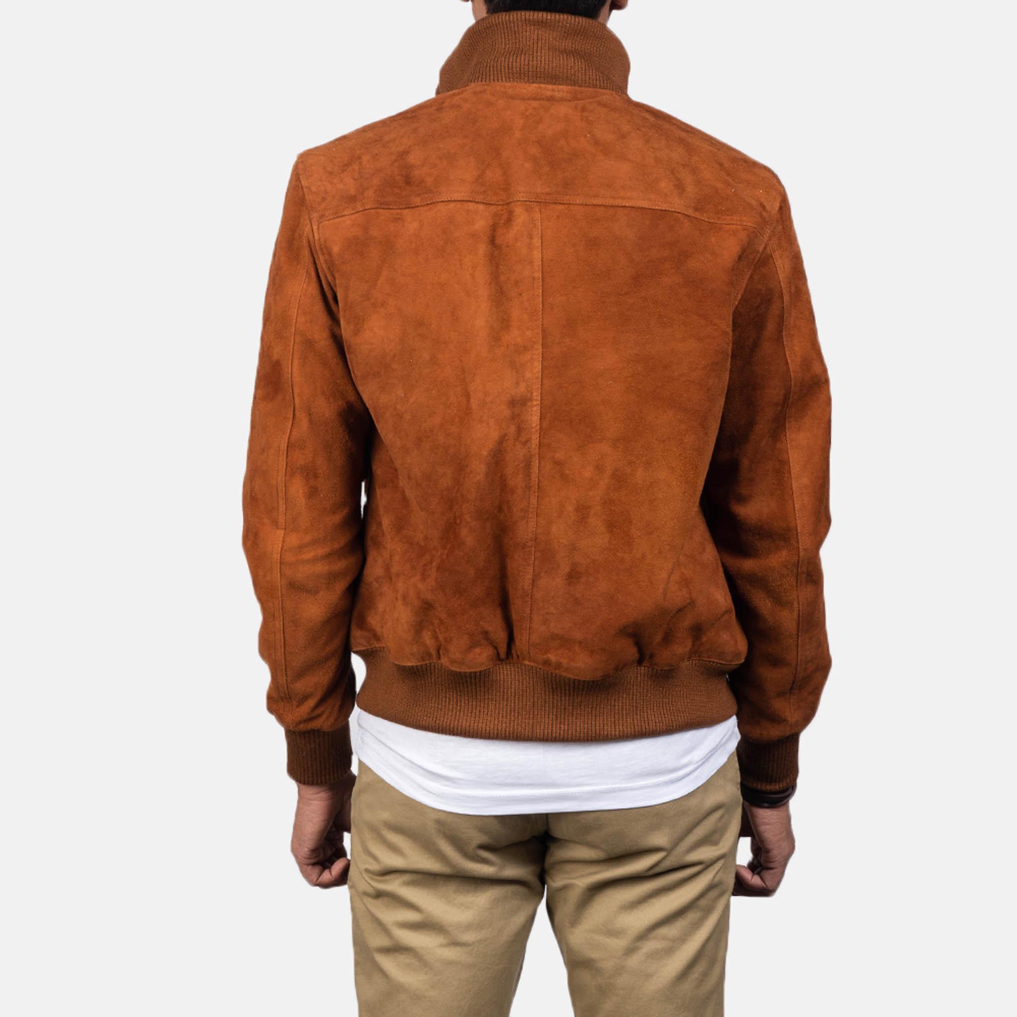 Easton Brown Suede Bomber Jacket – Timeless Men's Fashion