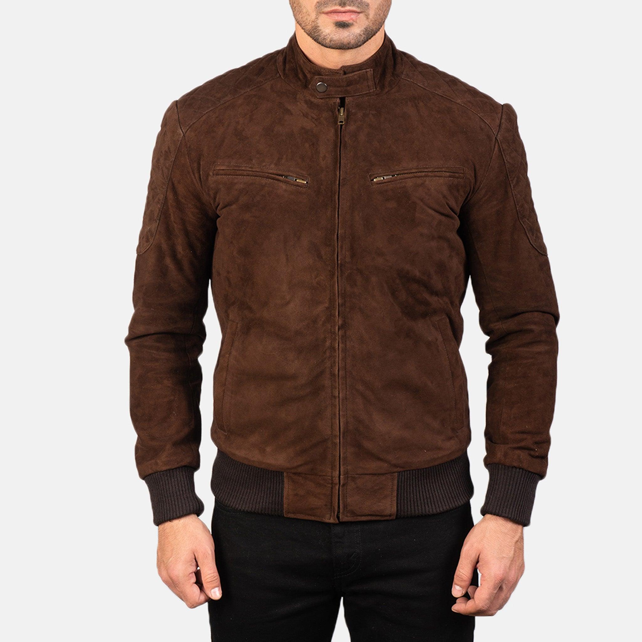 Daisy Bomber Jacket in Brown Suede – Versatile & Elegant Fashion Staple