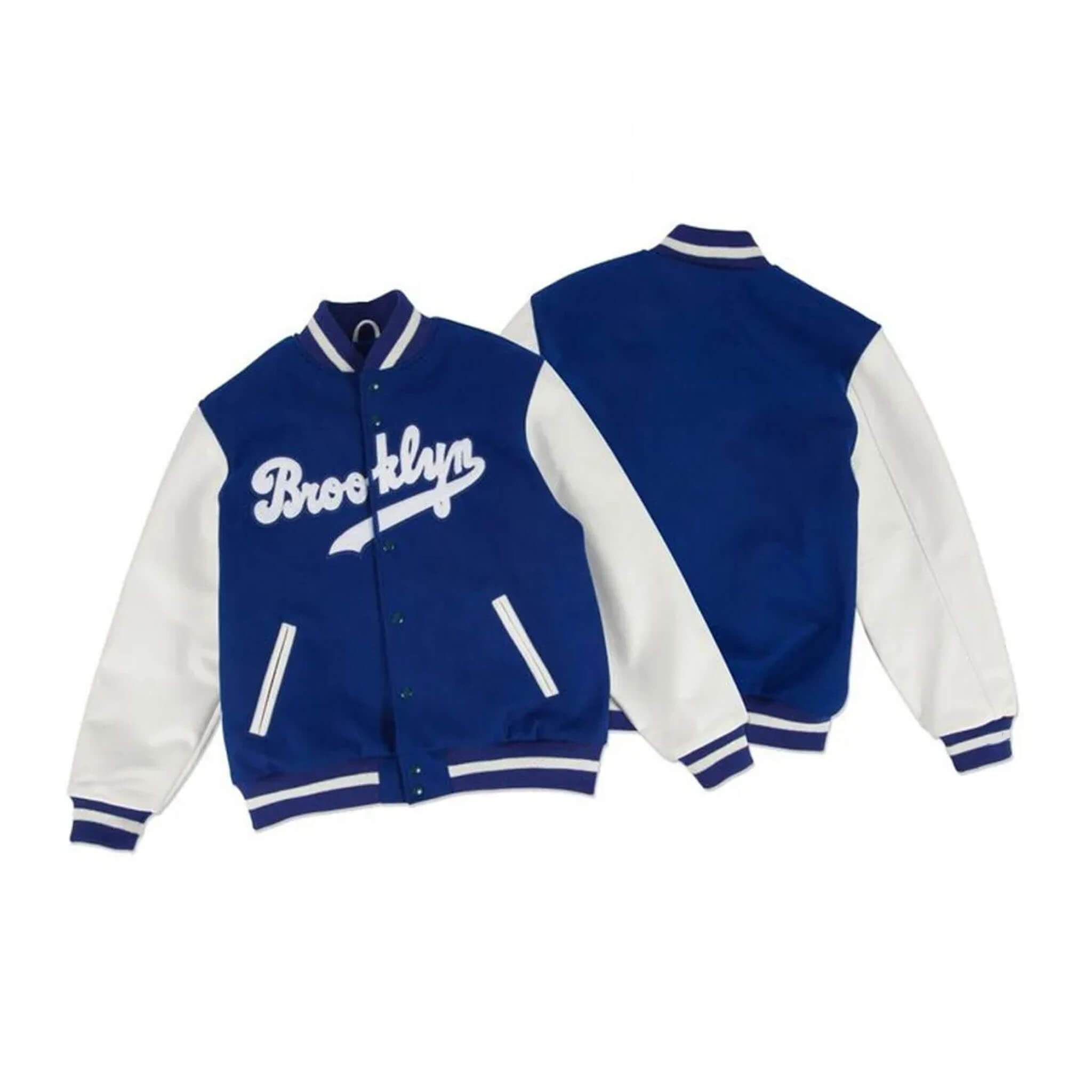 Brooklyn Dodgers Varsity Jacket–Blue & White Baseball Style
