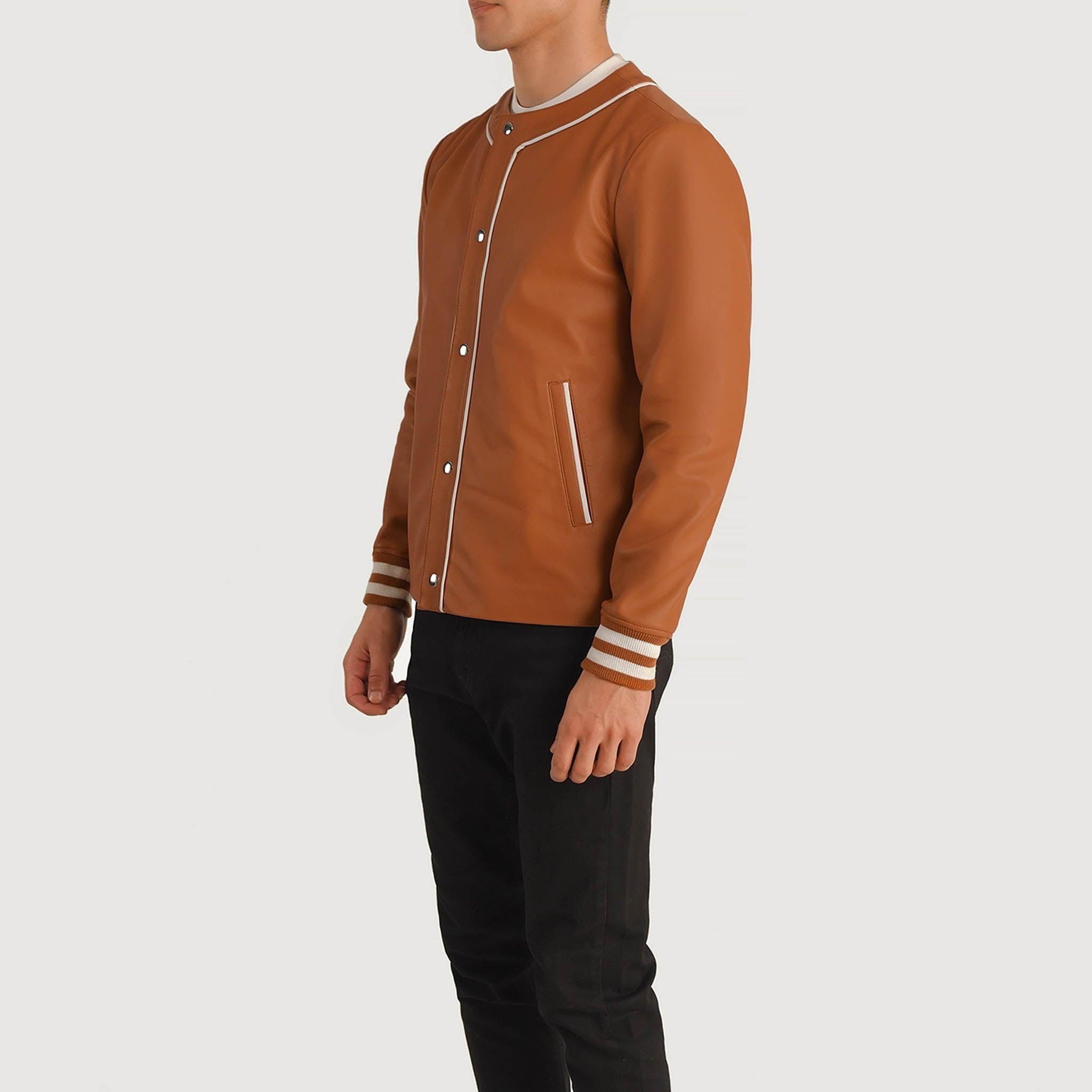 Wesley Brown Leather Varsity Jacket – Premium Customizable Edition