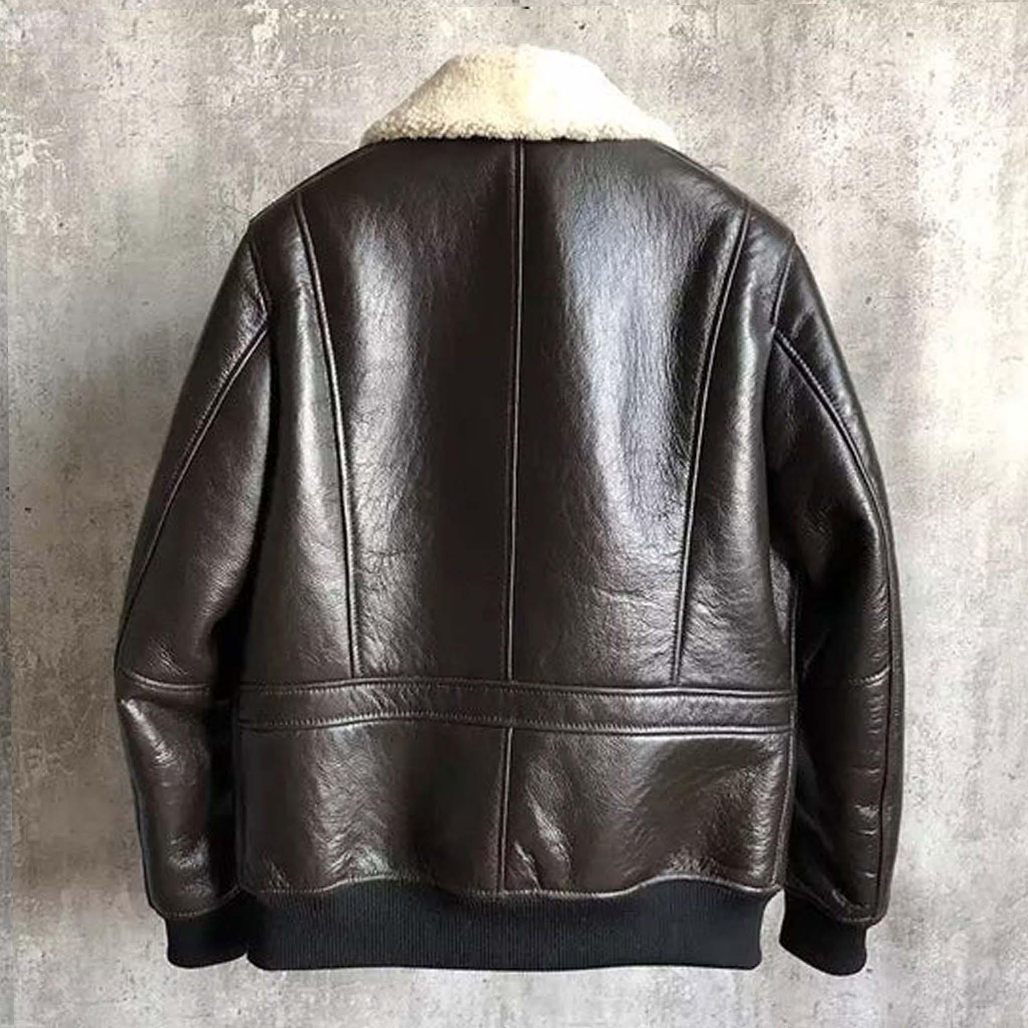 Trekon B3 Sheepskin Bomber Jacket - Shearling Fur Winter Warm Leather Coat - leathergang.com