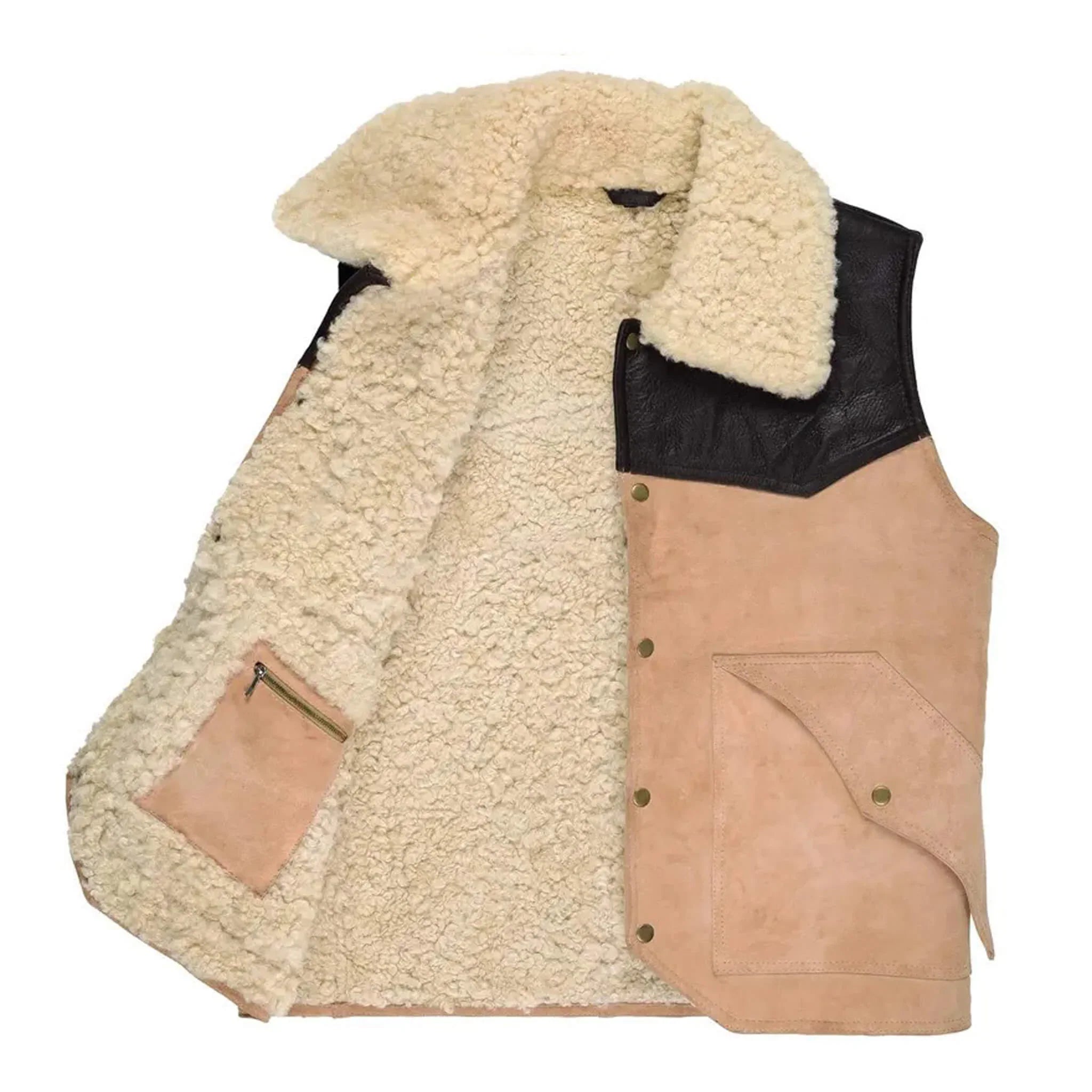 Men's Sheepskin Leather Vest – Real Shearling Gilet