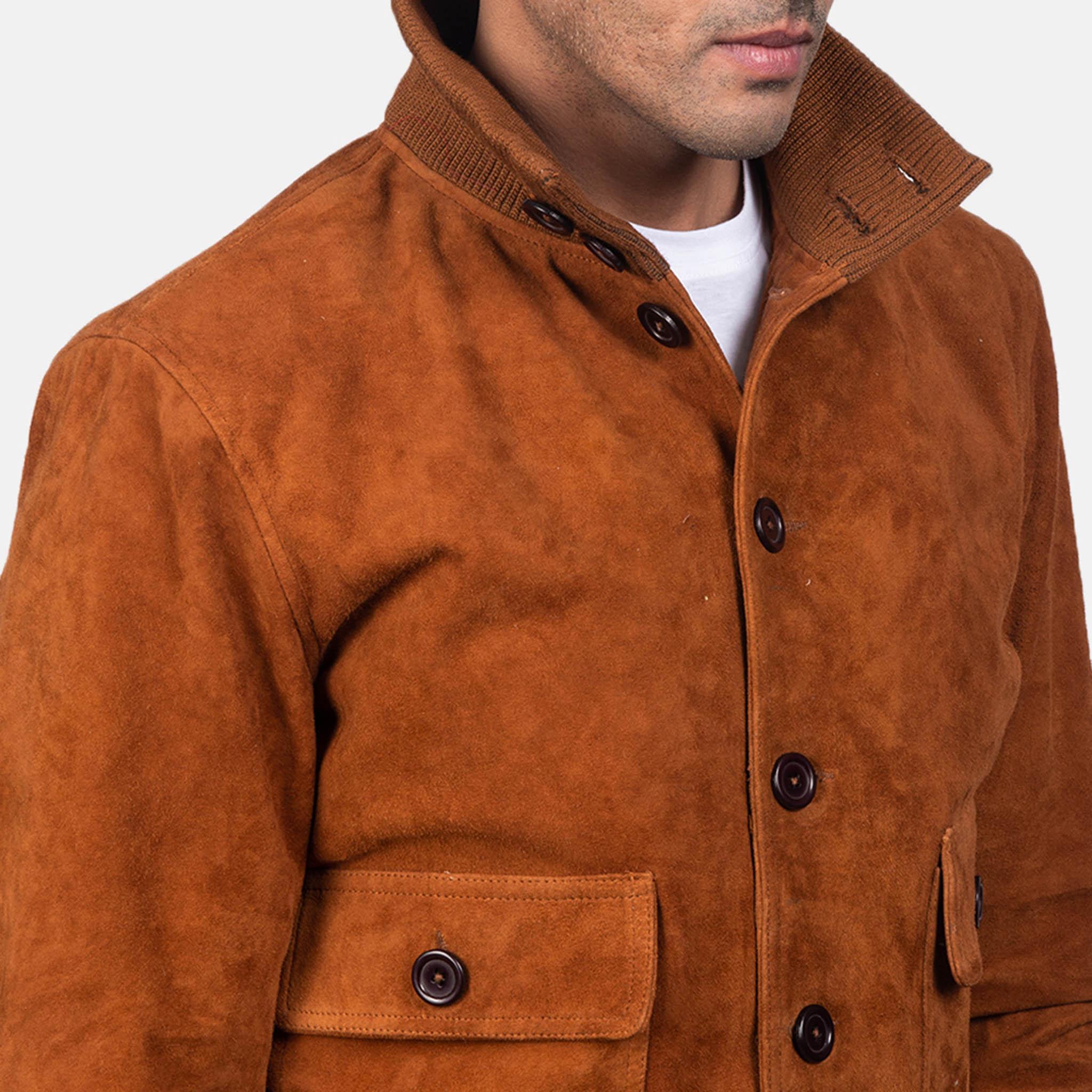 Easton Brown Suede Bomber Jacket – Timeless Men's Fashion