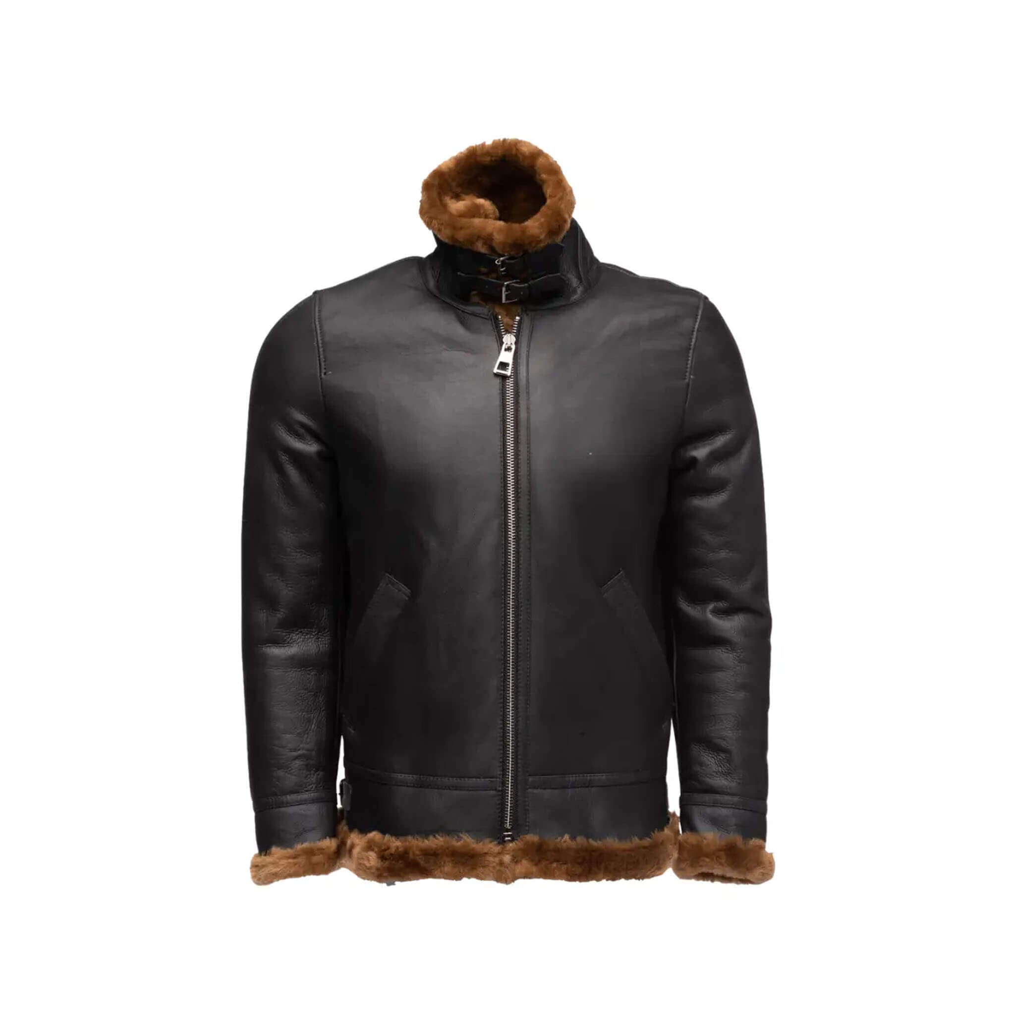 Classic Ginger Brown B3 Shearling Bomber Jacket