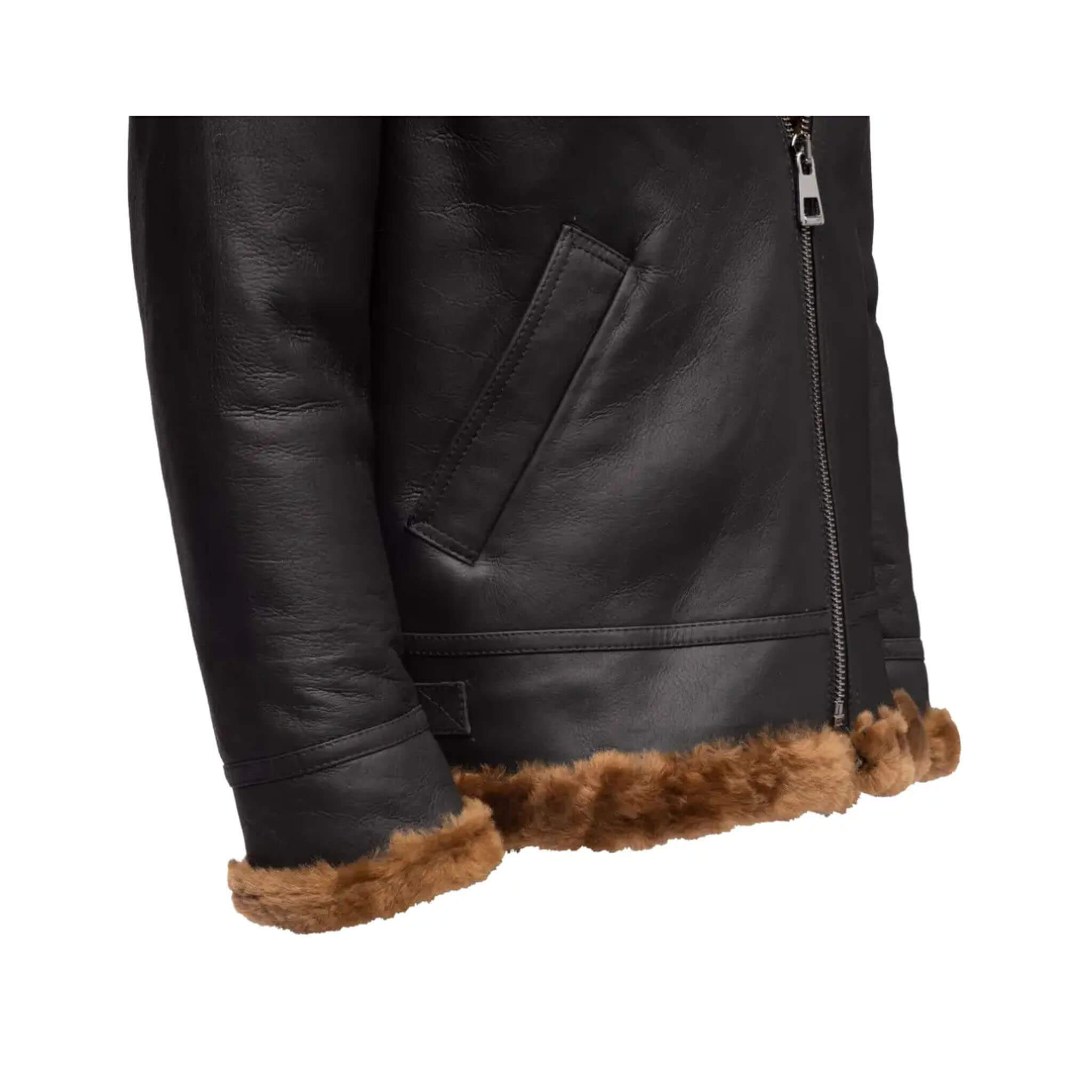 Classic Ginger Brown B3 Shearling Bomber Jacket