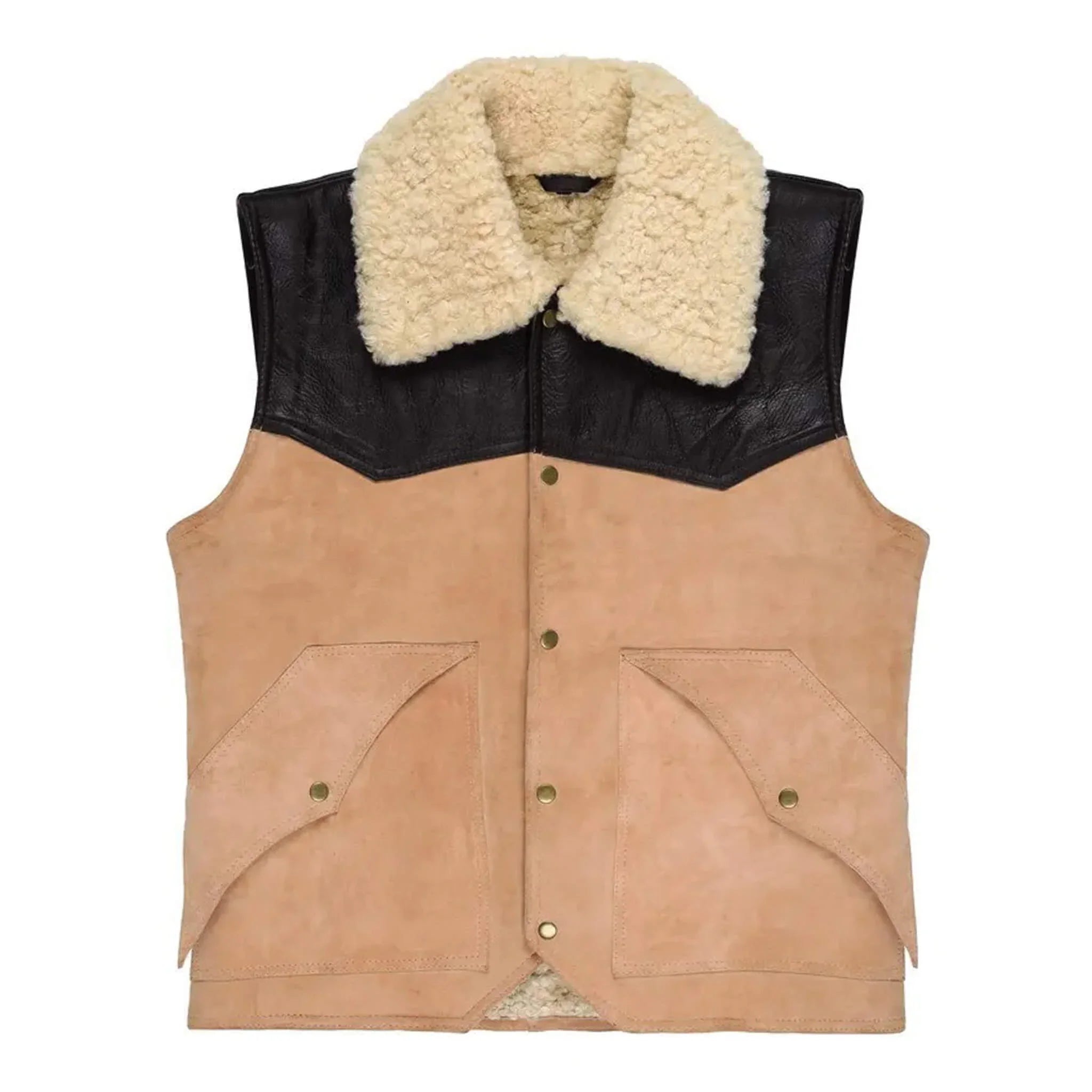 Men's Sheepskin Leather Vest – Real Shearling Gilet
