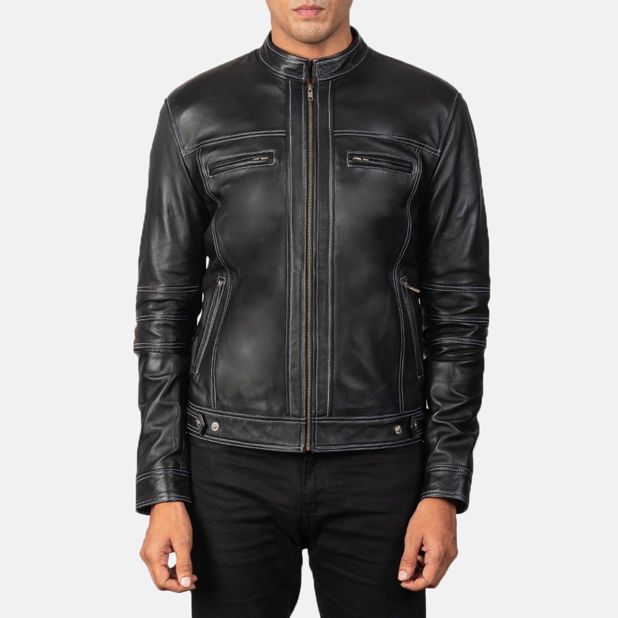 Youth Black Leather Biker Jacket – Customizable with Patches & Tailored Fit - leathergang.com