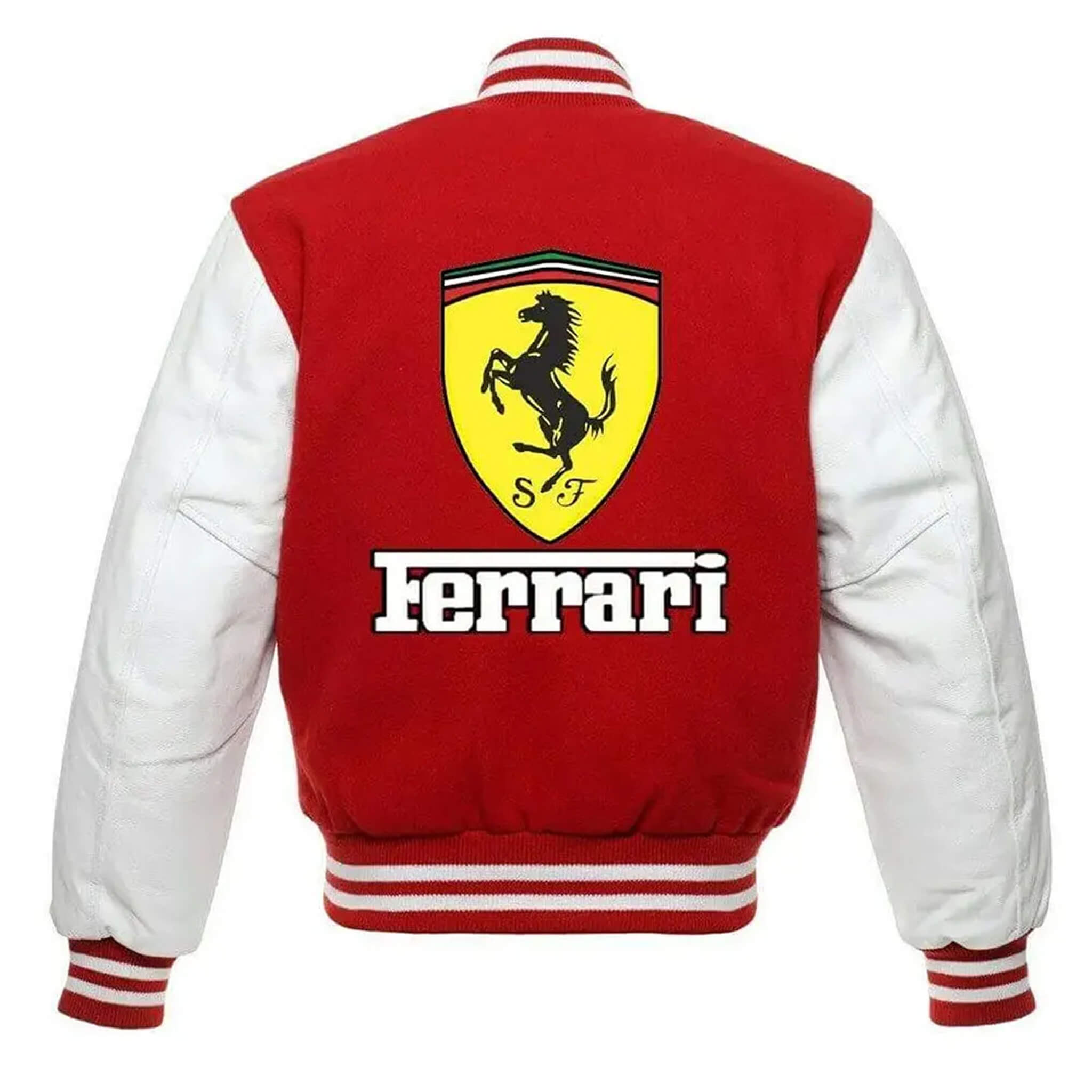 Ferrari Red & White Varsity Jacket – Racing Fan Gear