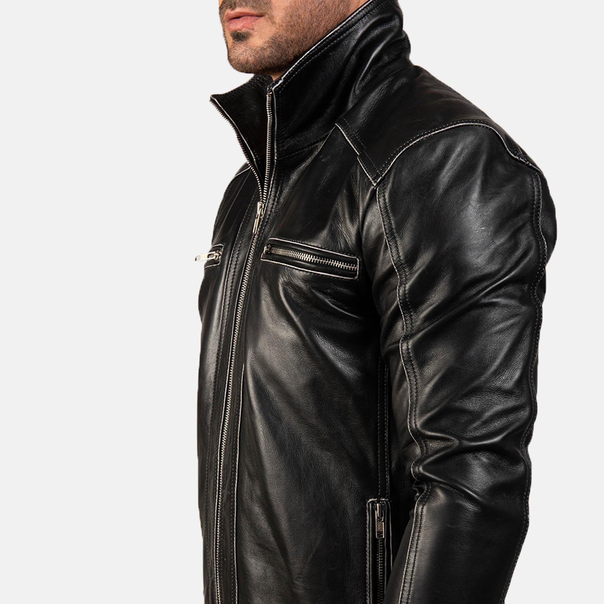 Grayson Leather Jacket – Premium Black Leather Sleek Biker Style