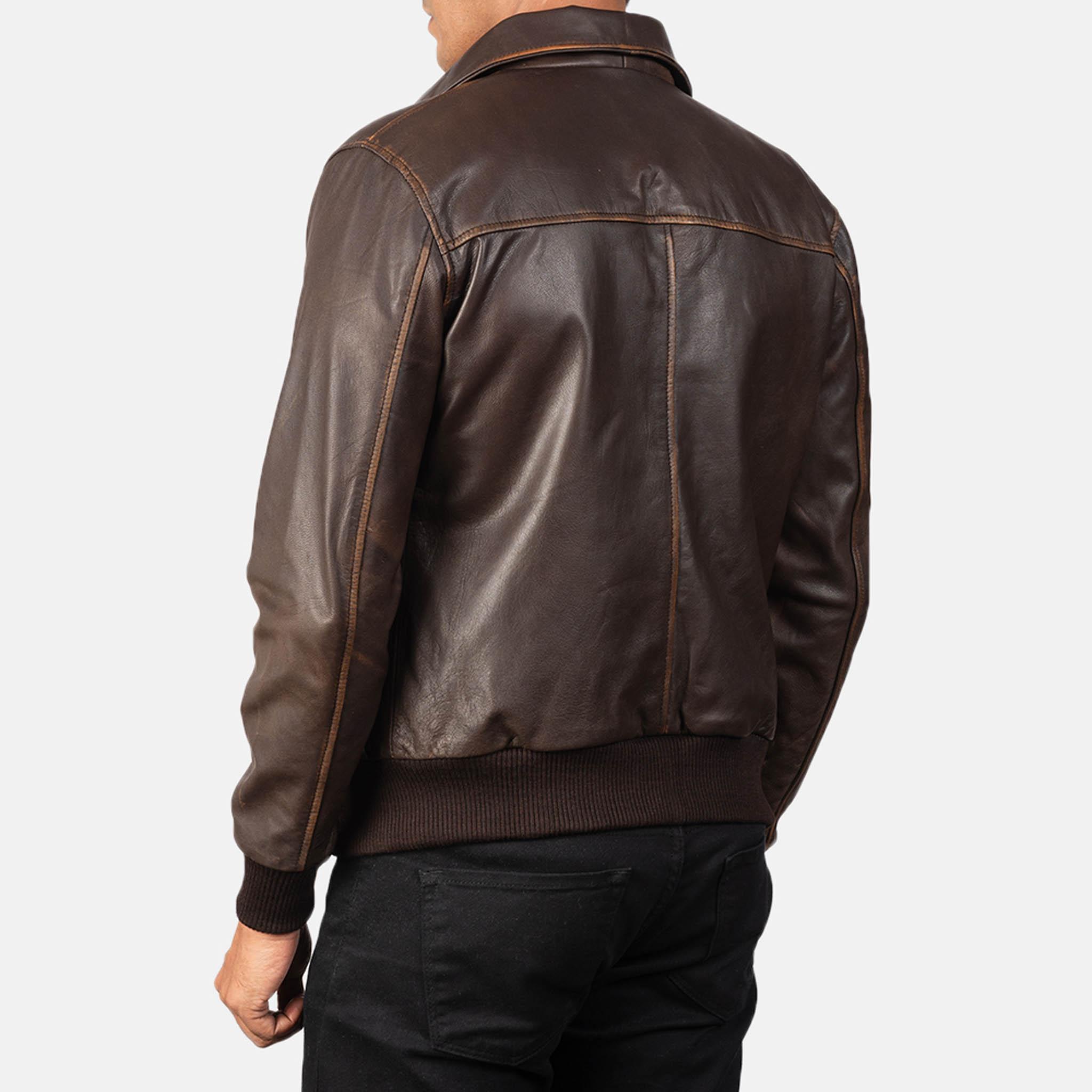 Ronny Brown Leather Bomber Jacket – Premium Comfort & Durability