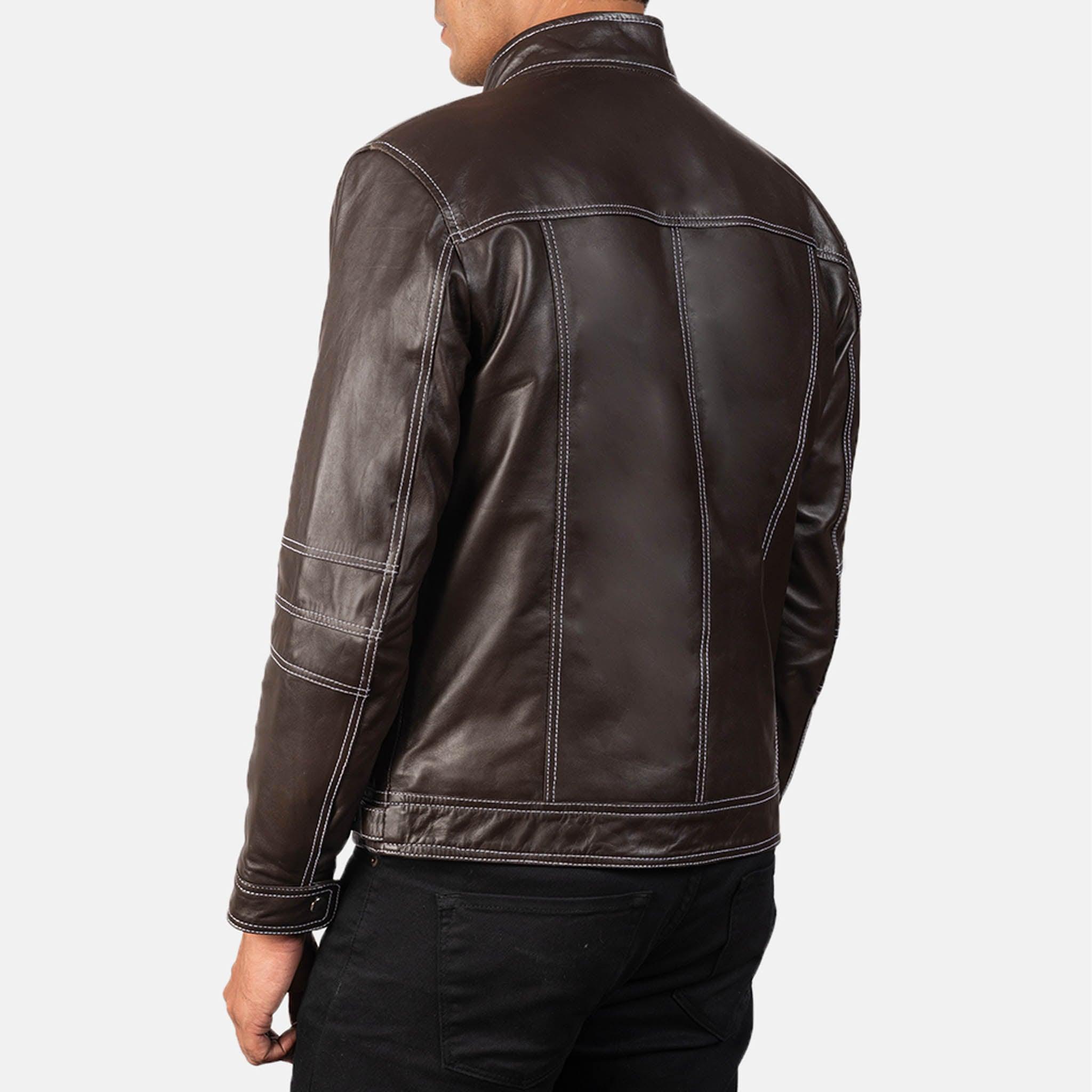 Youth Brown Leather Biker Jacket – Customizable with Patches & Tailored Fit