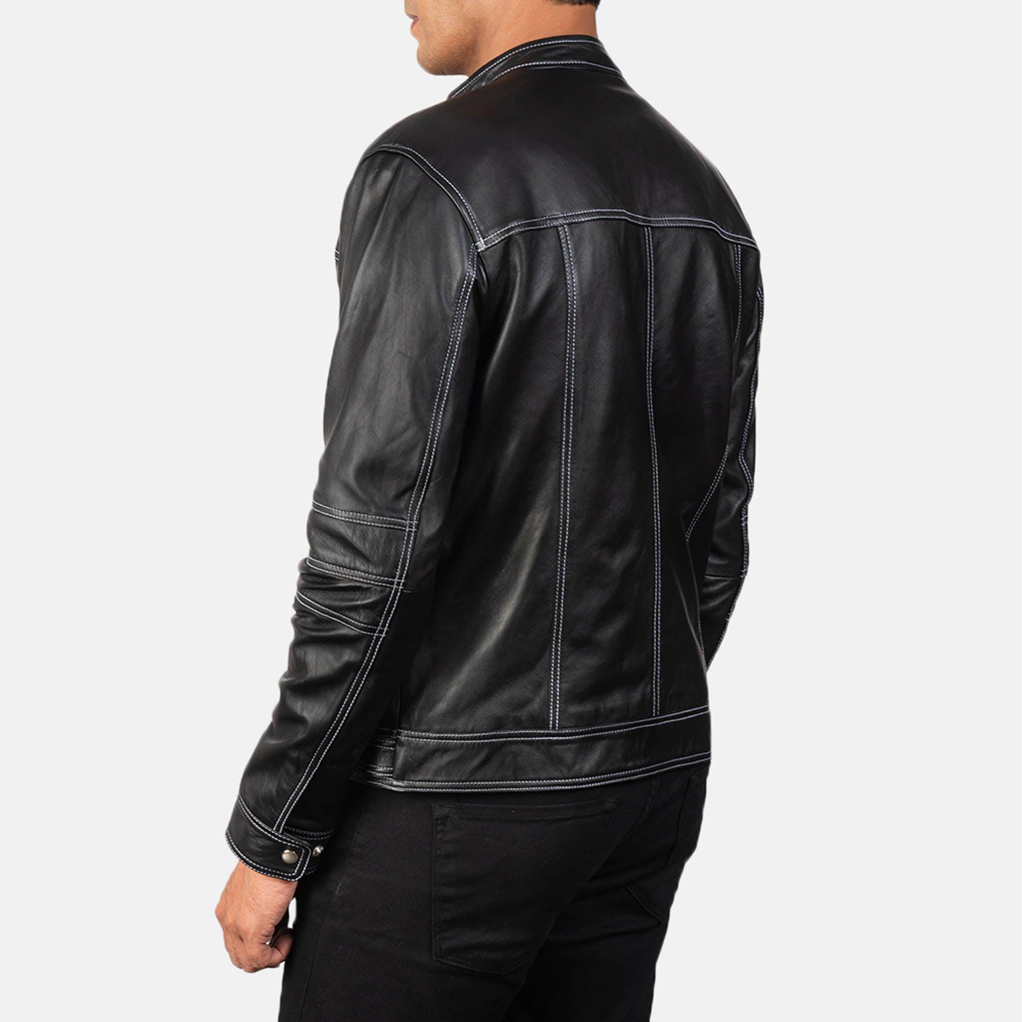 Youth Black Leather Biker Jacket – Customizable with Patches & Tailored Fit
