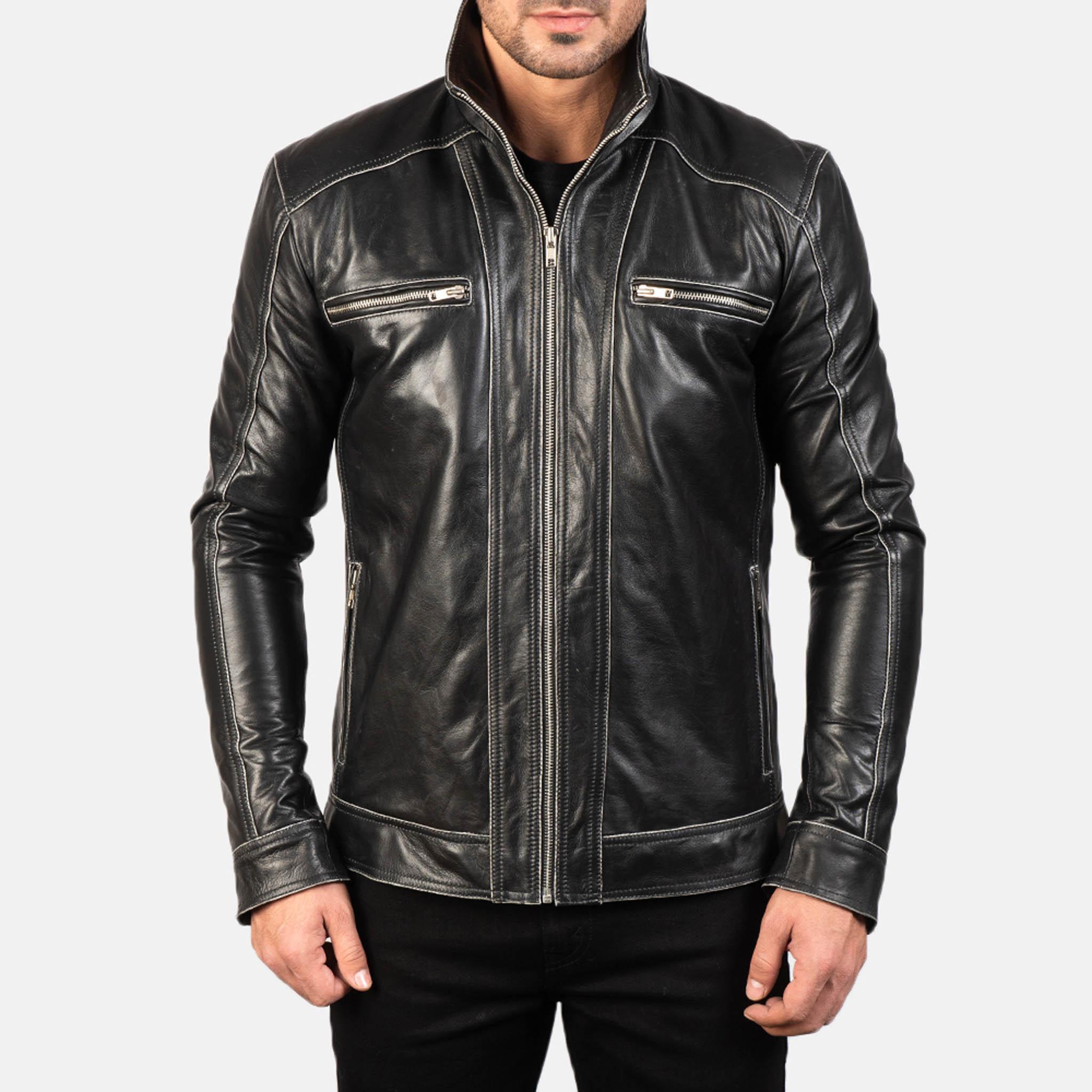 Grayson Leather Jacket – Premium Black Leather Sleek Biker Style