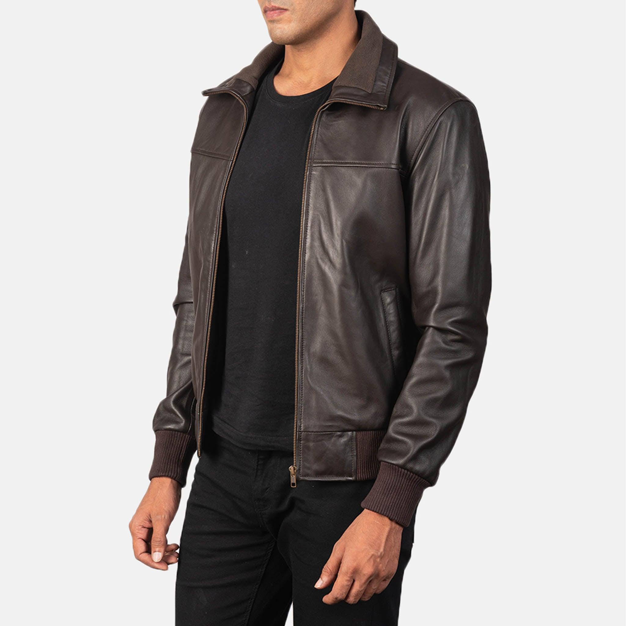 Air Rolv Bomber Jacket – Premium Brown Leather, Effortless Style - leathergang.com