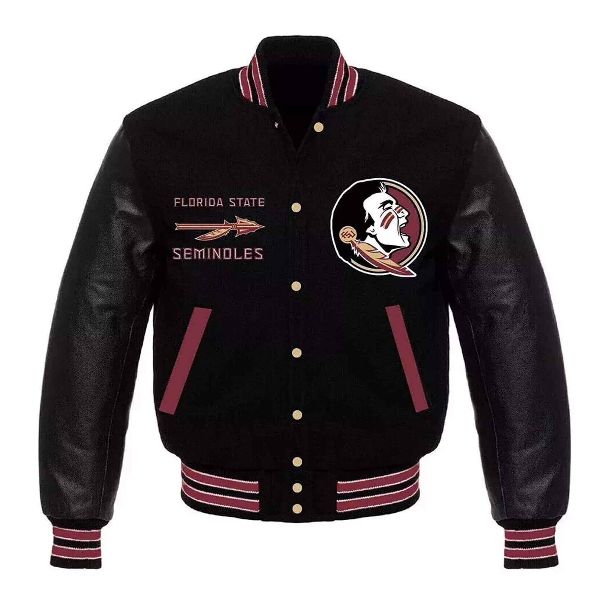 Men’s Florida State Seminoles Wool & Leather Varsity Jacket