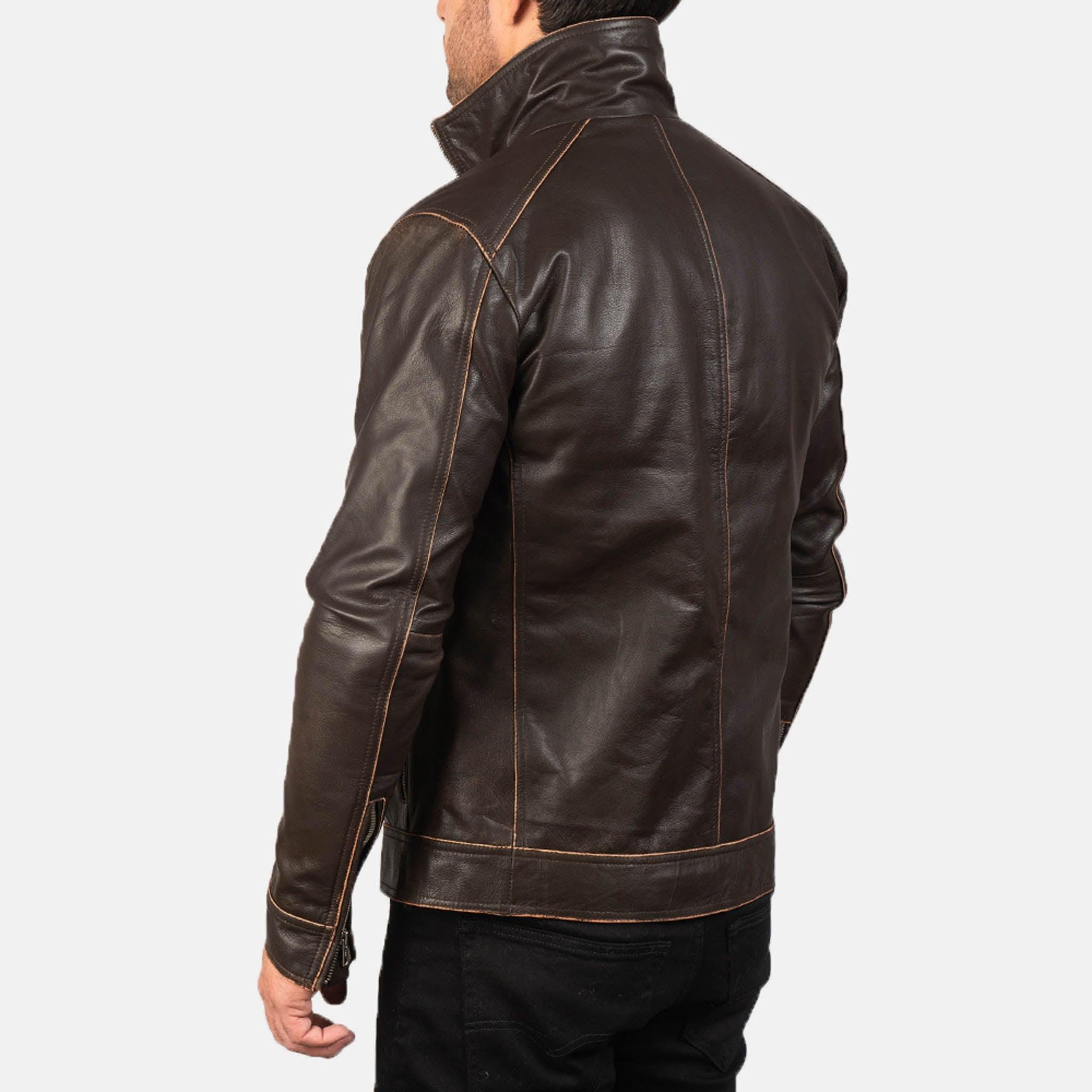 Grayson Leather Jacket – Premium Brown Leather Sleek Biker Style