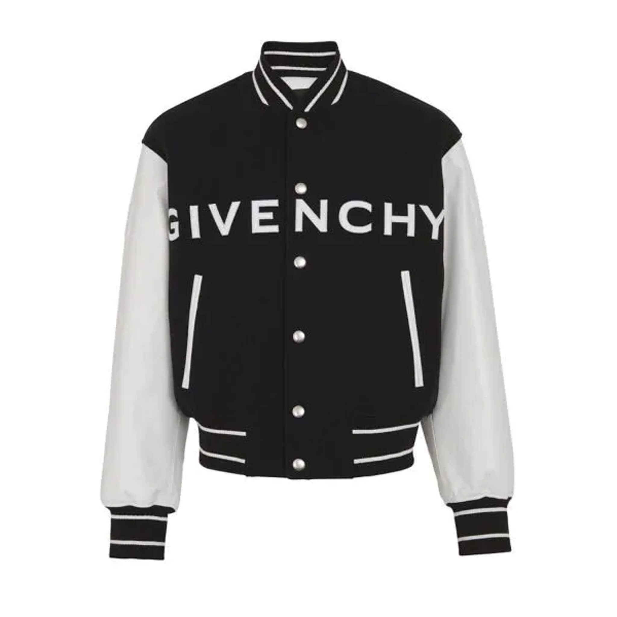 Givenchy Black & White Varsity Jacket–Luxury Streetwear Style