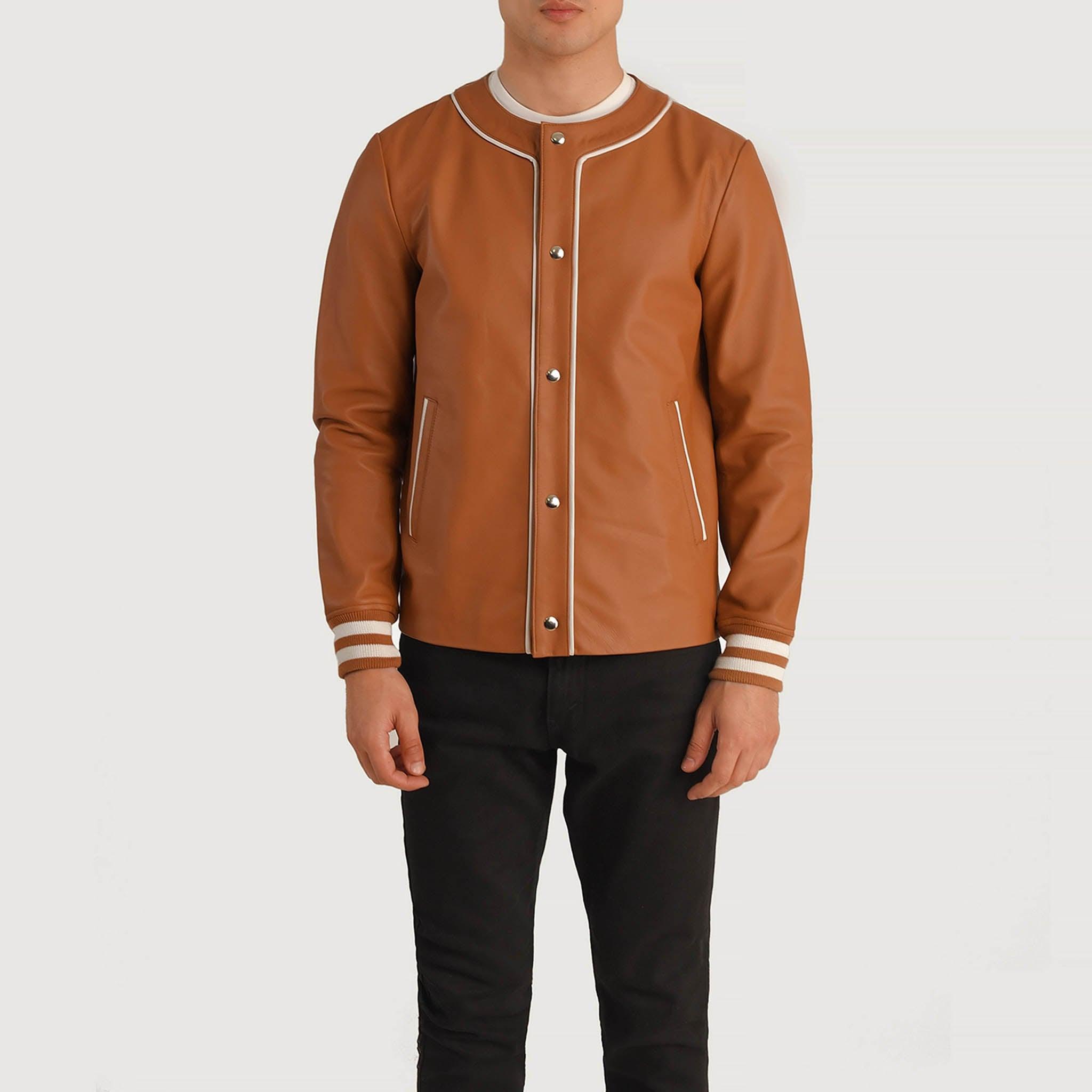 Wesley Brown Leather Varsity Jacket – Premium Customizable Edition - leathergang.com