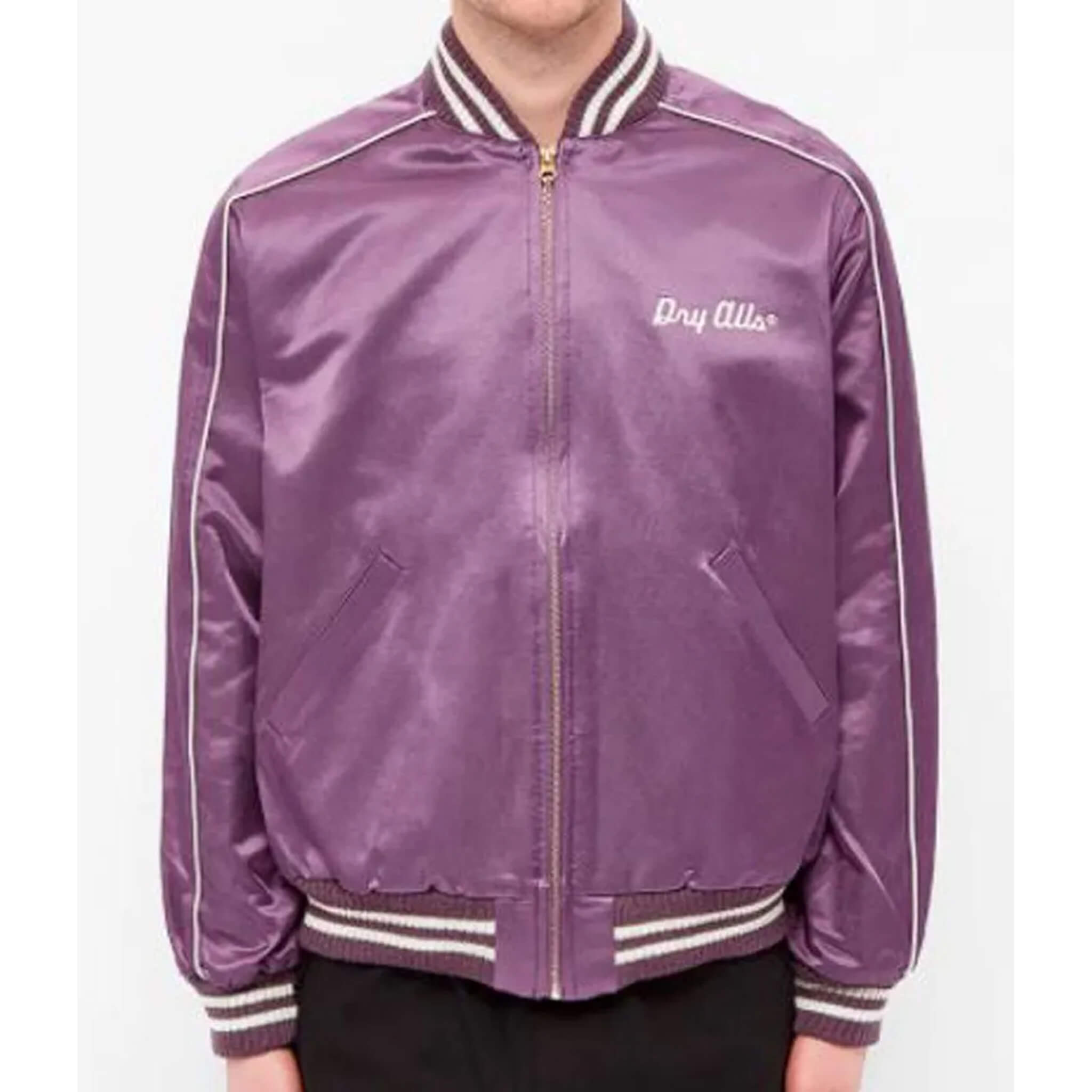 Human Made Nigo Dry Alls Purple Satin Bomber Jacket