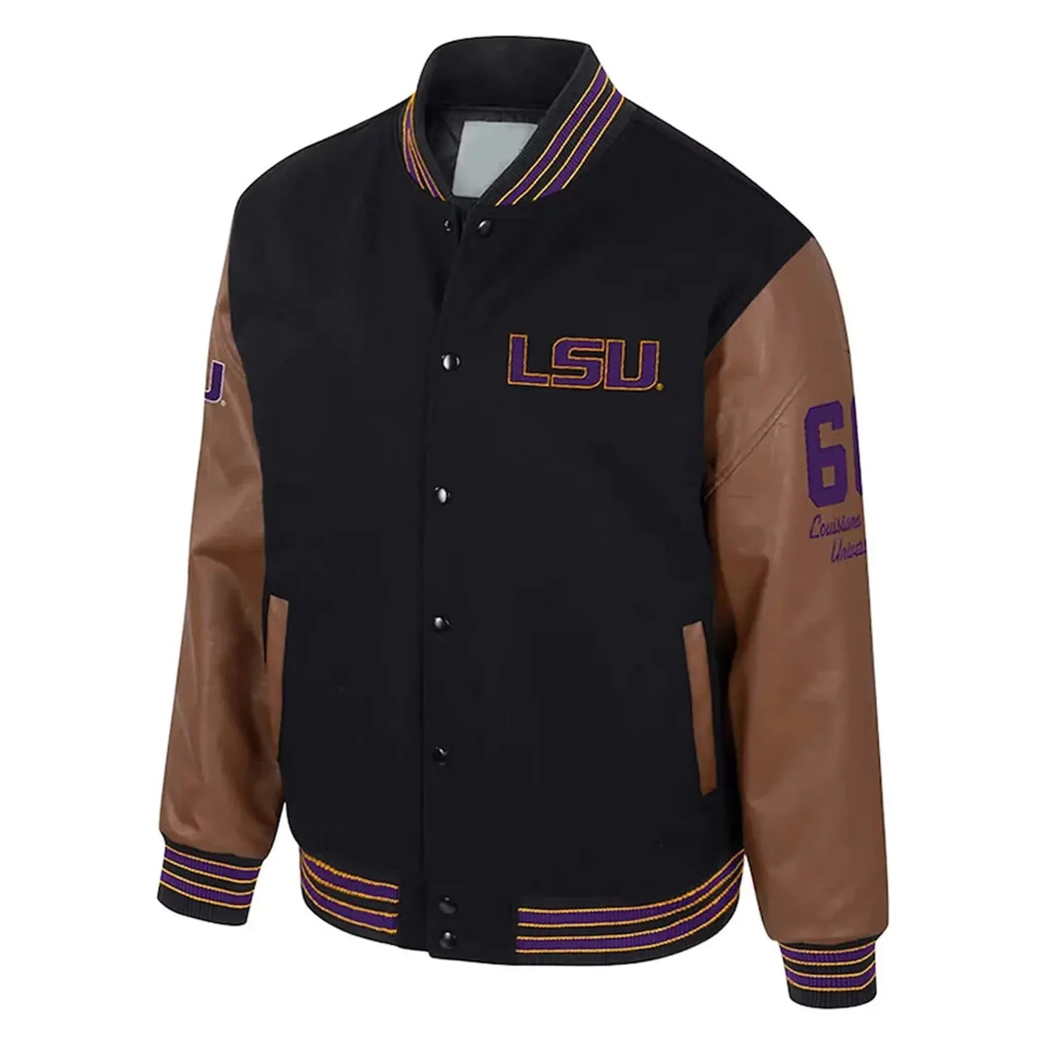 LSU Tigers Black Brown Varsity Jacket – Classic Letterman