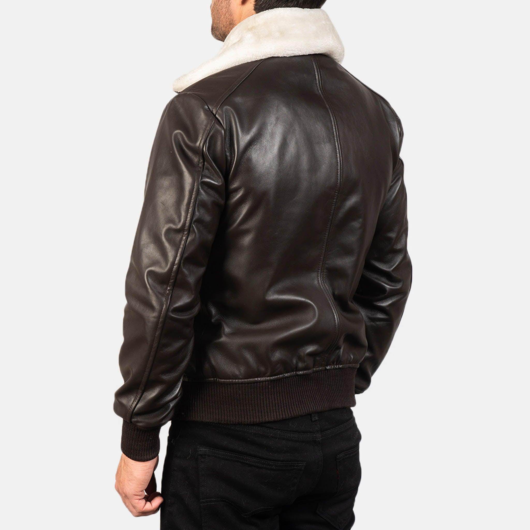 Aarin G-1 Brown Leather Bomber Jacket – Premium Military-Inspired Outerwear