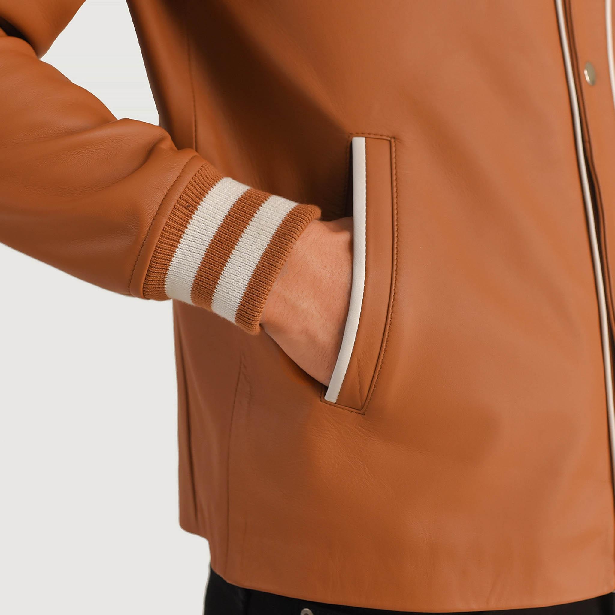 Wesley Brown Leather Varsity Jacket – Premium Customizable Edition