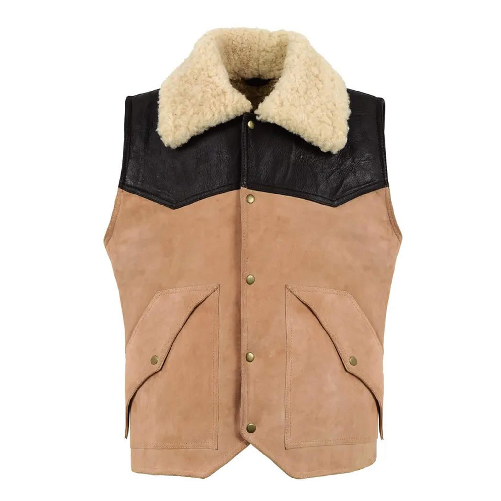 Men's Sheepskin Leather Vest – Real Shearling Gilet