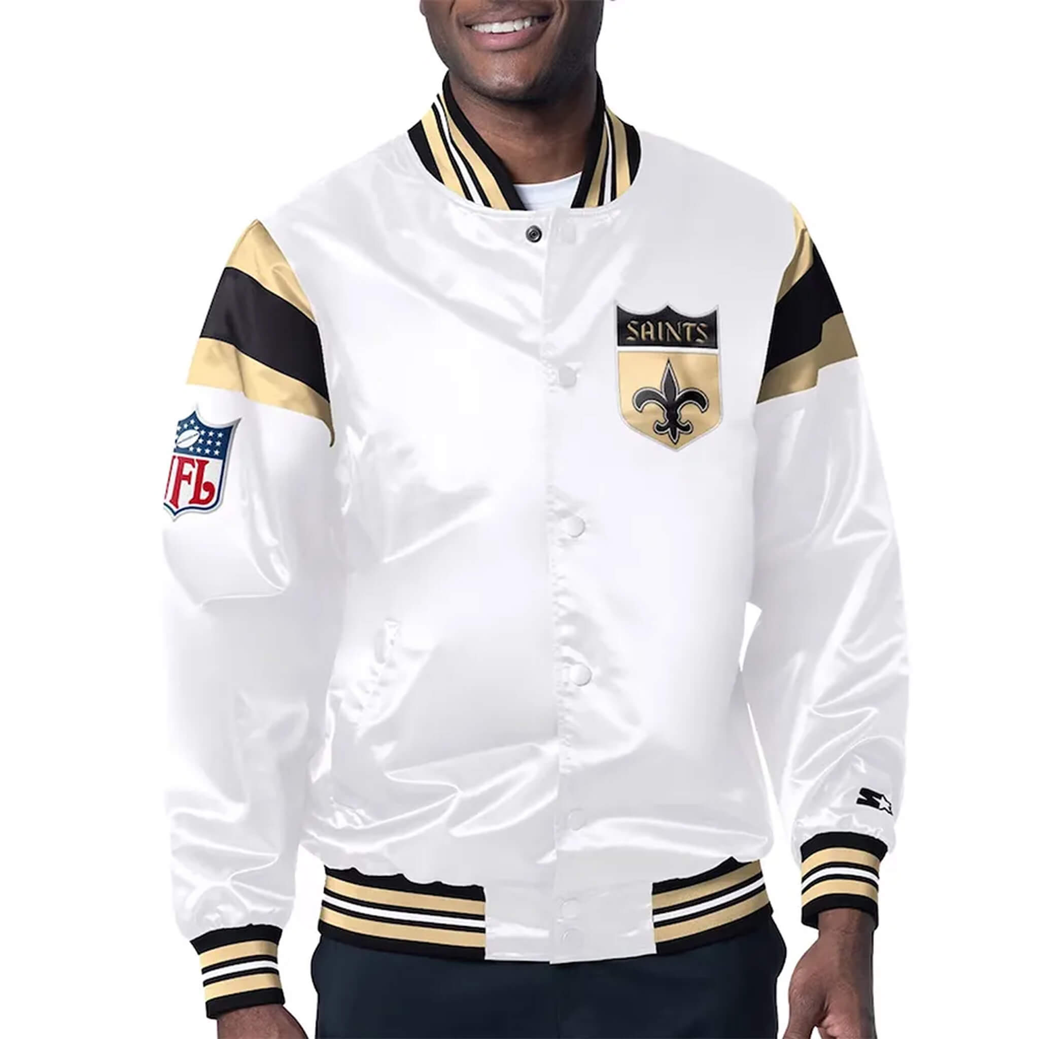 New Orleans Saints Satin Varsity Jacket – NFL Fan Gear