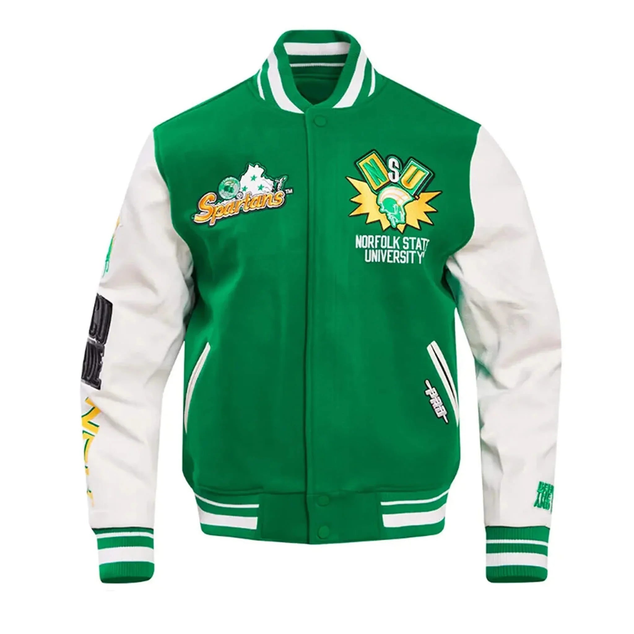 Norfolk State Green & White Classic Varsity Jacket
