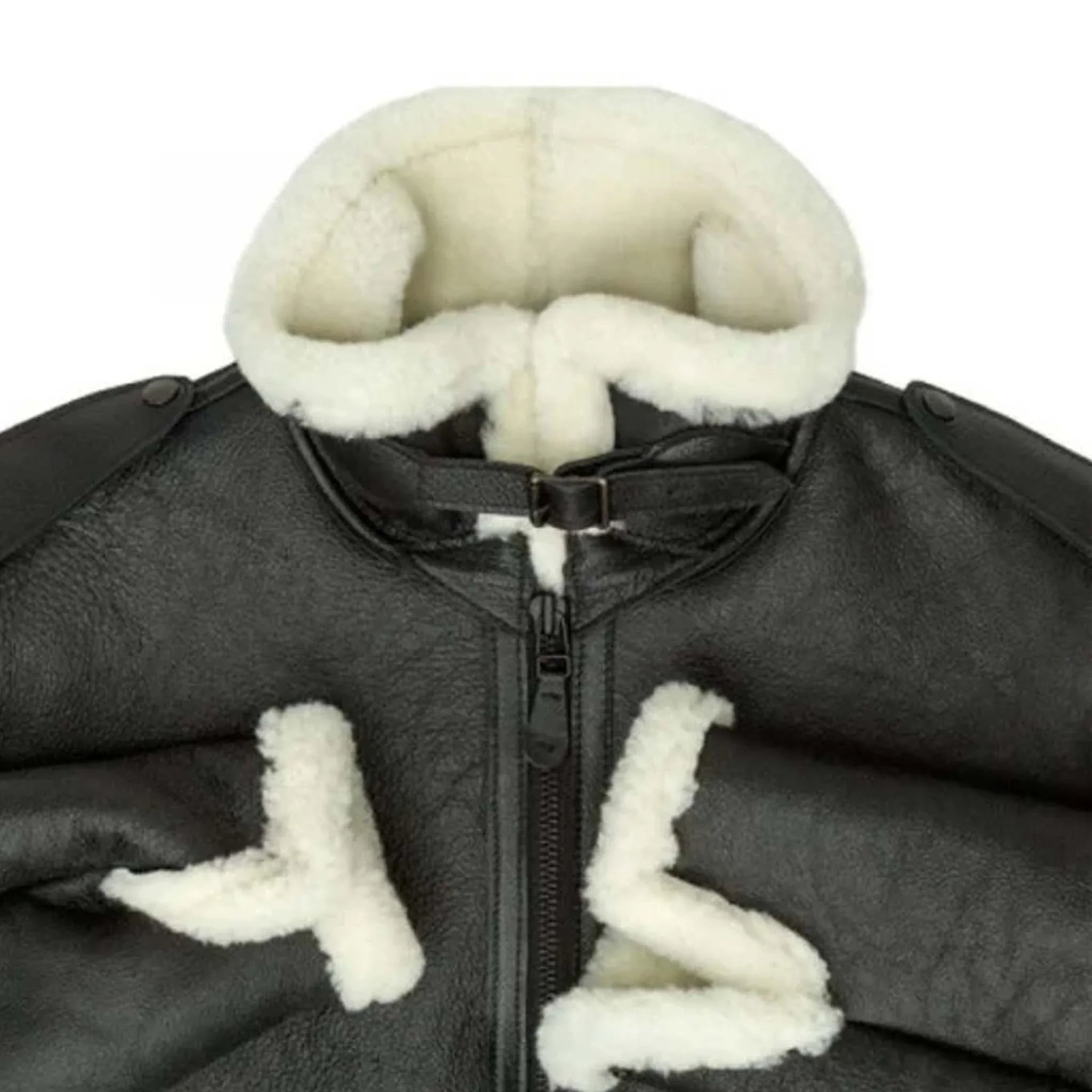 Thryne B6 Black Sheepskin Jacket - Men’s Shearling Aviator Leather Bomber Coat