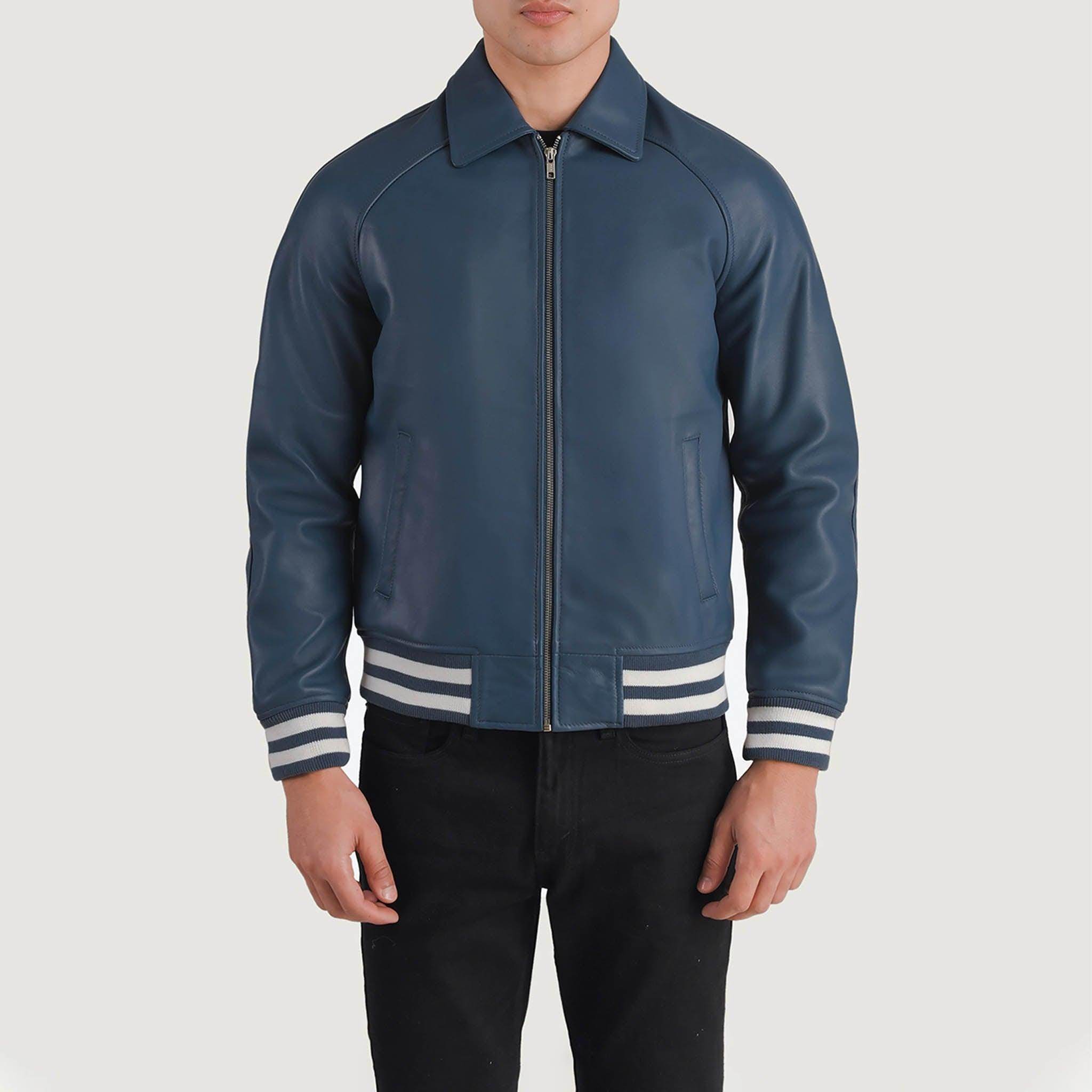 Abalard Brown Leather Varsity Jacket – Timeless Classic Style