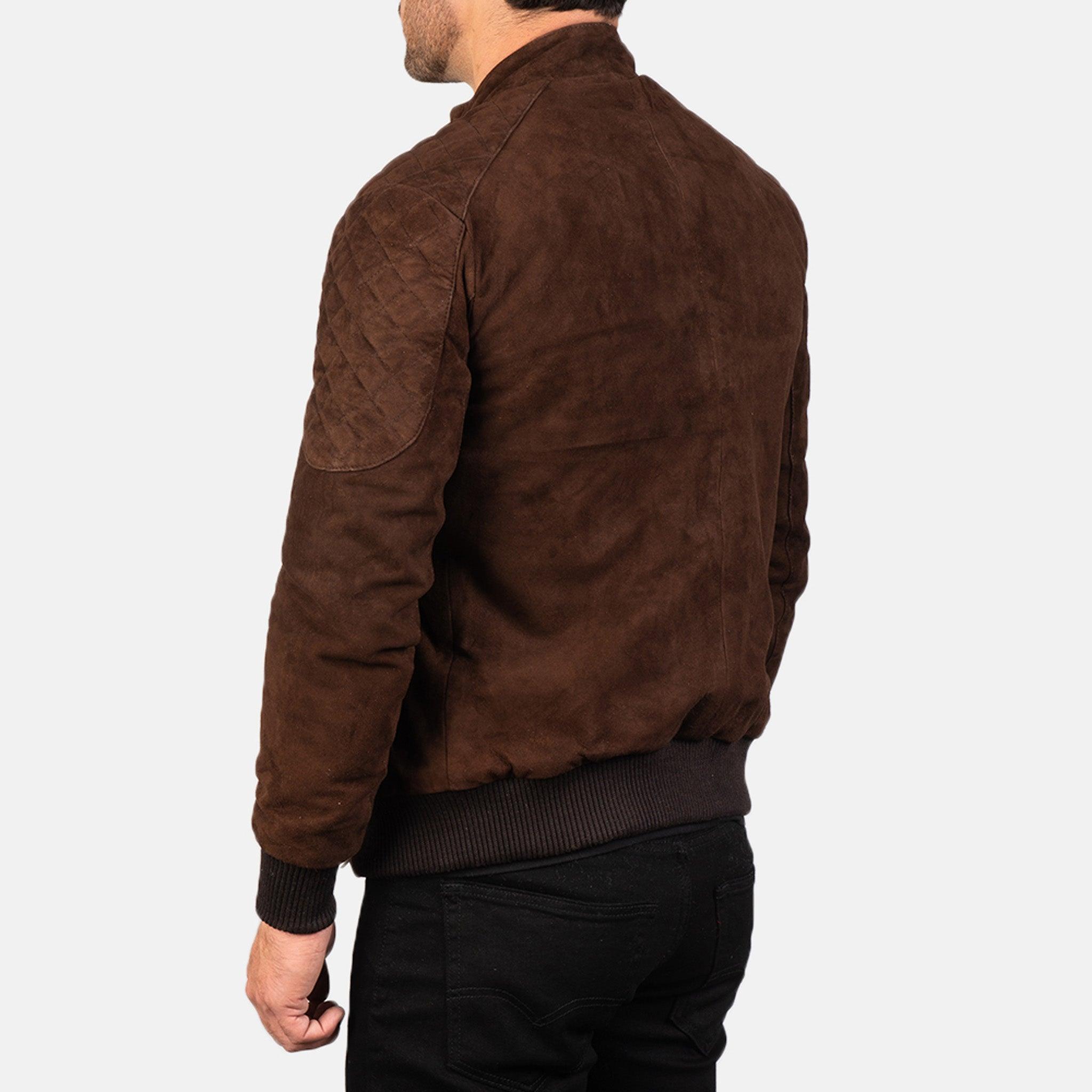 Daisy Bomber Jacket in Brown Suede – Versatile & Elegant Fashion Staple