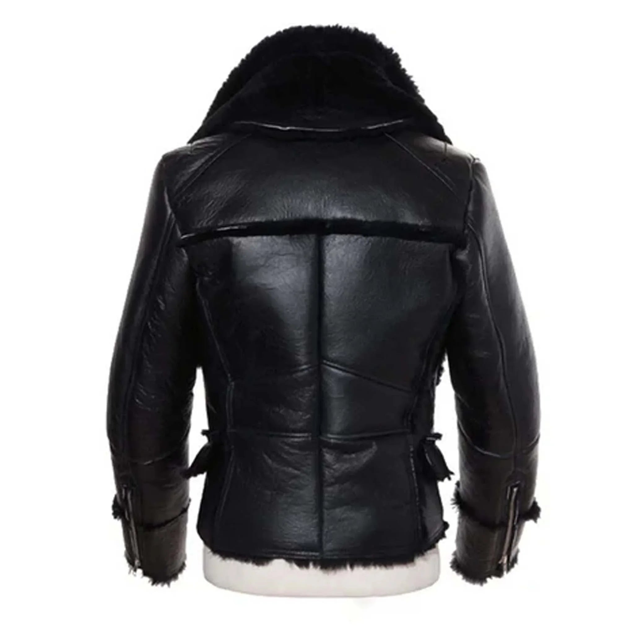 Vantor B3 Aviator Bomber Jacket - Winter Wool Lamb Fur Men's Shearling Coat - leathergang.com