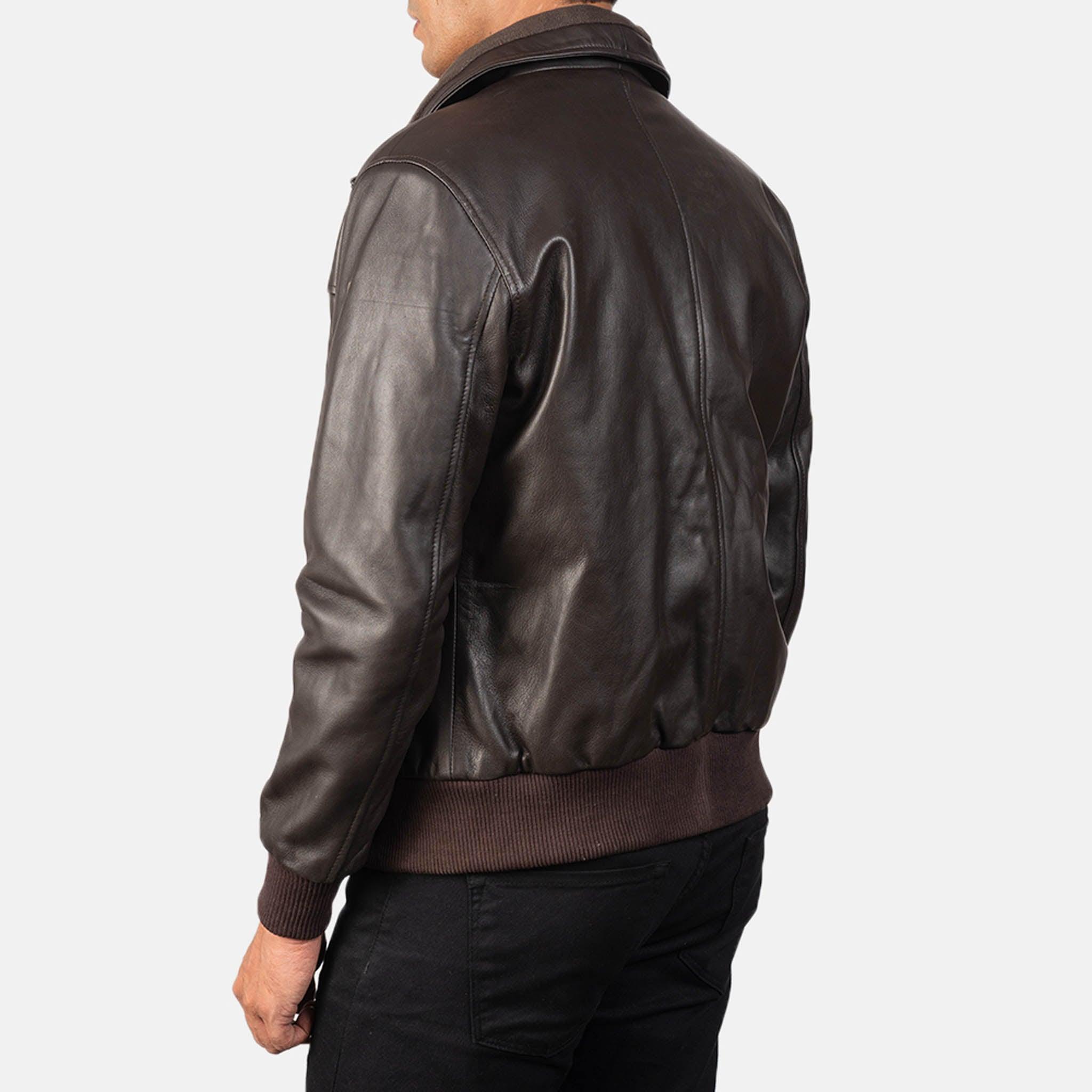 Air Ralf Brown Leather Bomber Jacket – Classic Men's Fashion