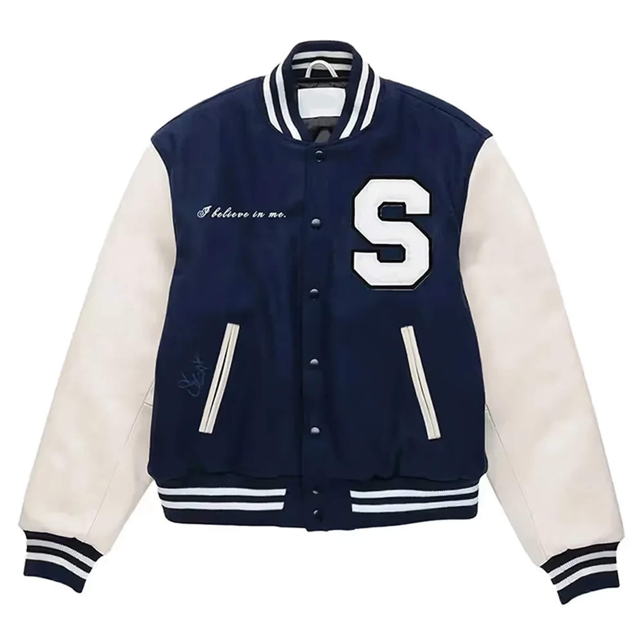 SZA I Believe in Me Varsity Jacket – Wool body & Leather Sleeves