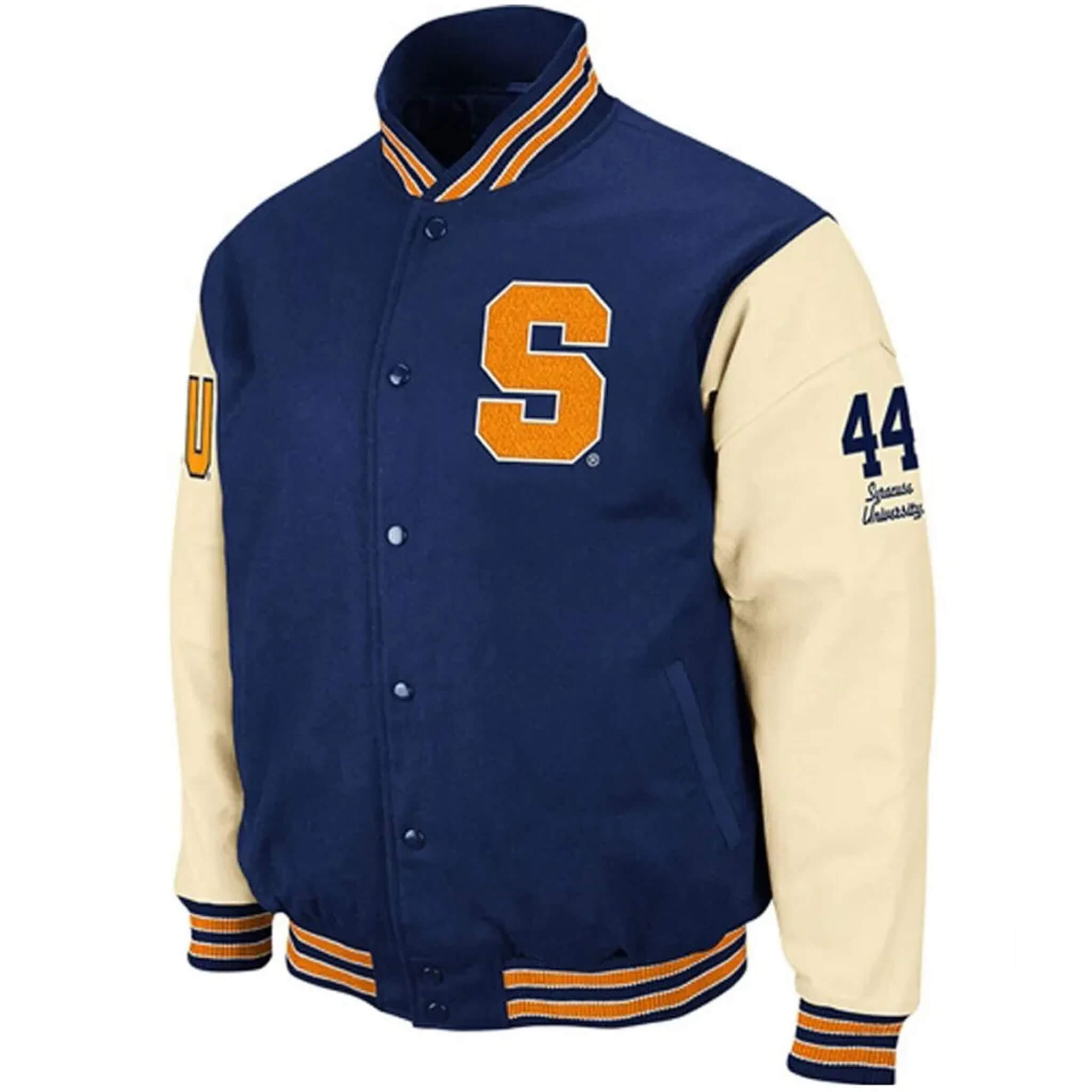 Syracuse Orange Blue and Cream Varsity Letterman Jacket